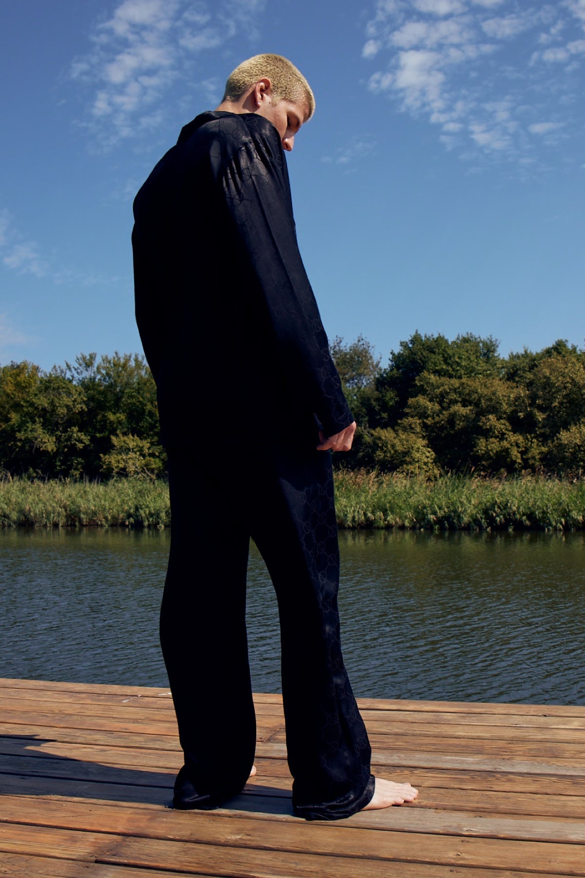 House Of Silk-Jane Viskon Jakarlı Erkek Pijama Takımı Siyah-Pijama Takımı-4-Milagron.com