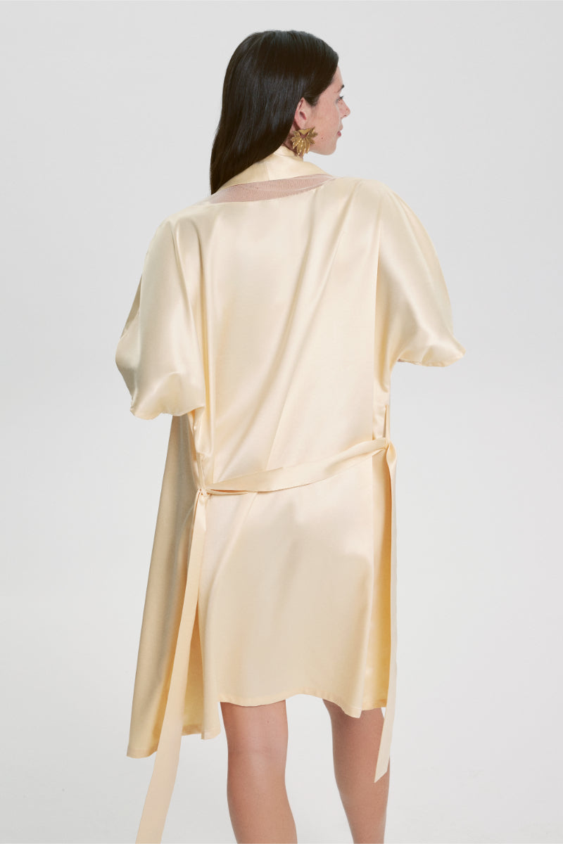 House Of Silk-Kişiselleştirilebilir Jasmine İpeksi Saten Tül Detaylı Sabahlık-Sabahlık-5-Milagron.com