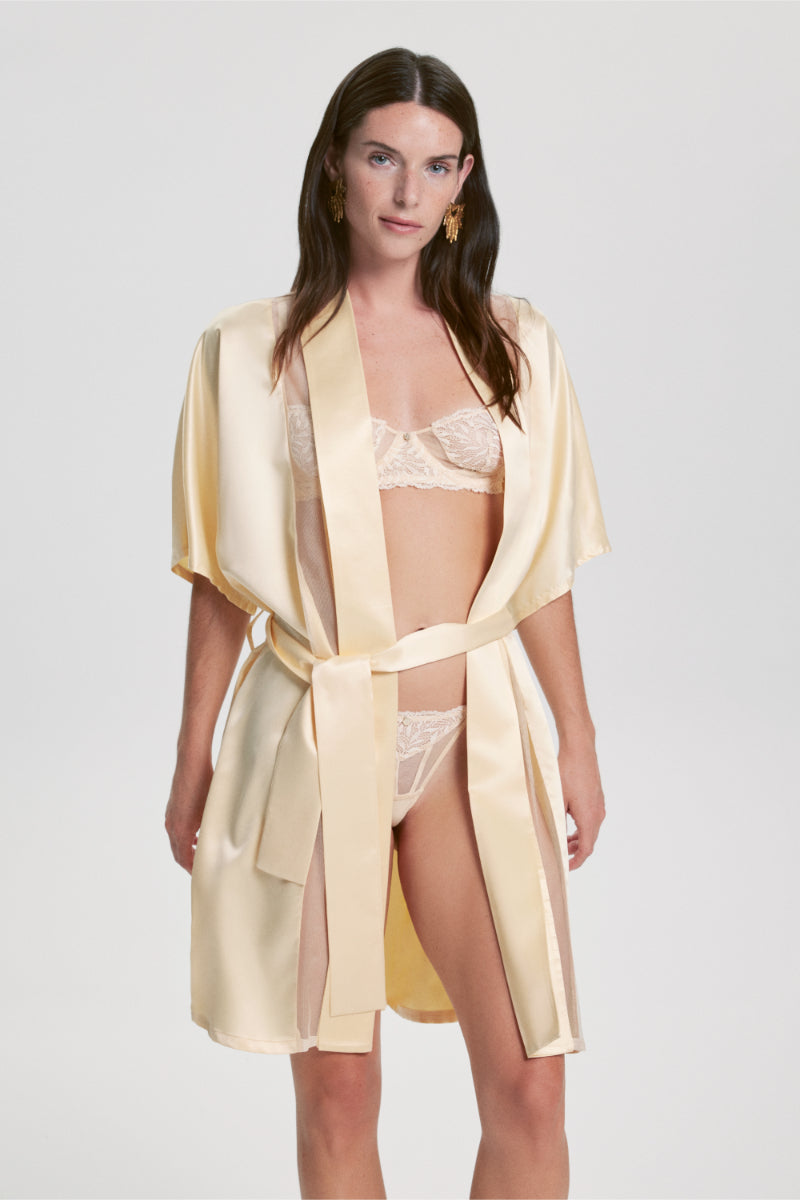 House Of Silk-Kişiselleştirilebilir Jasmine İpeksi Saten Tül Detaylı Sabahlık-Sabahlık-6-Milagron.com