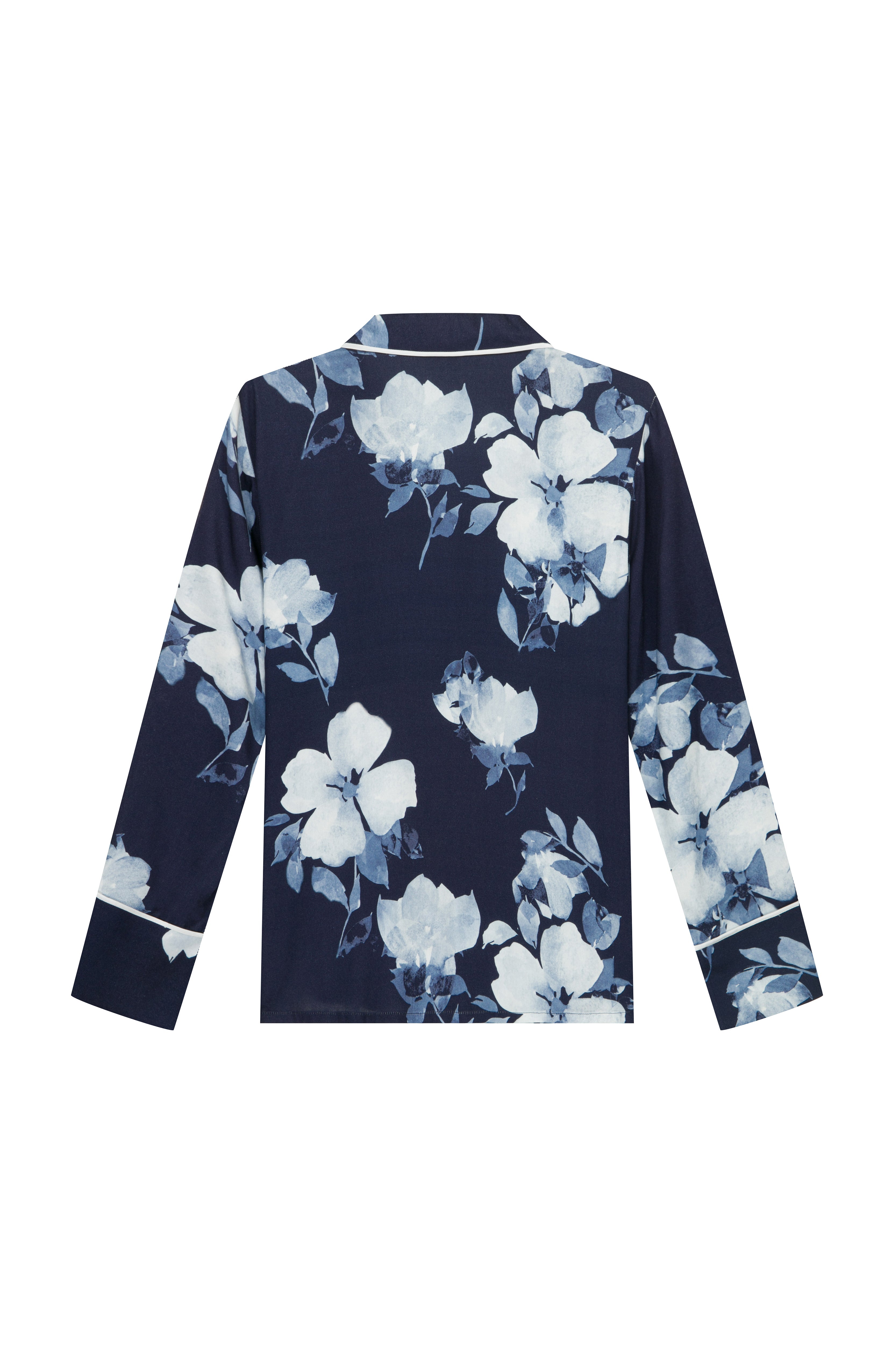 House Of Silk-Lavinia Çiçek Desenli Viskon Pijama Takımı Lacivert-Pijama Takımı-8-Milagron.com