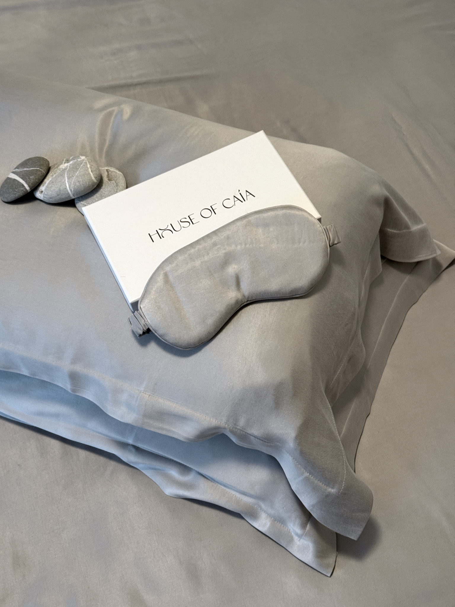 Göz Maskesi -Gümüş Gri Vegan Silk®