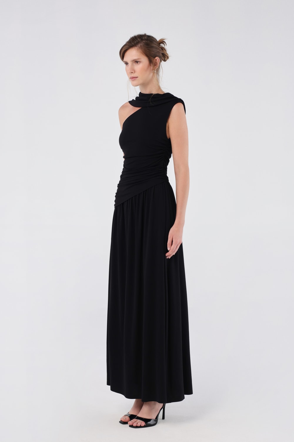 House of IKA-Drapeli Maxi Elbise-Elbise-2-Milagron.com