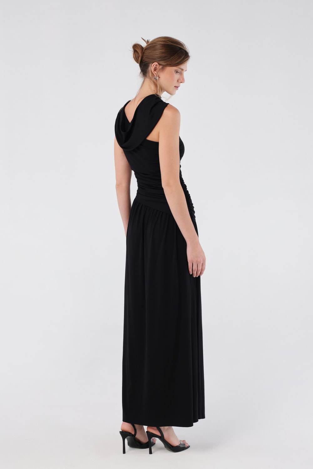 House of IKA-Drapeli Maxi Elbise-Elbise-3-Milagron.com