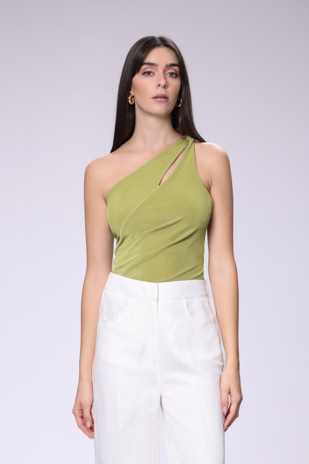 House of IKA-Düğümlü Tek Omuz Bluz-Bluz-1-Milagron.com