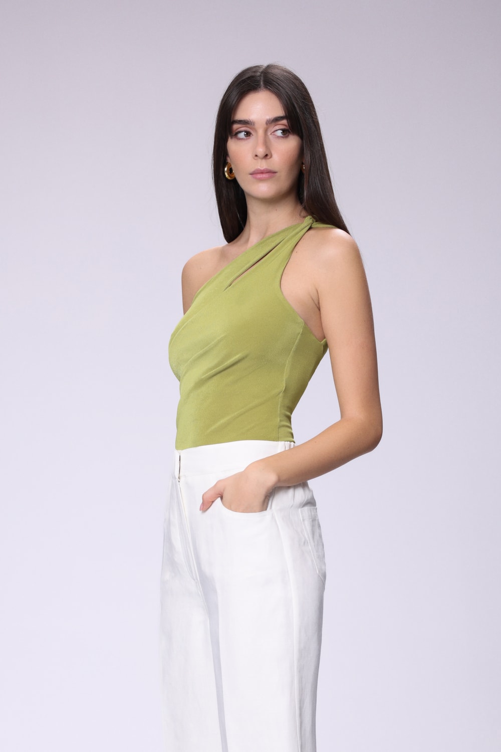 House of IKA-Düğümlü Tek Omuz Bluz-Bluz-2-Milagron.com