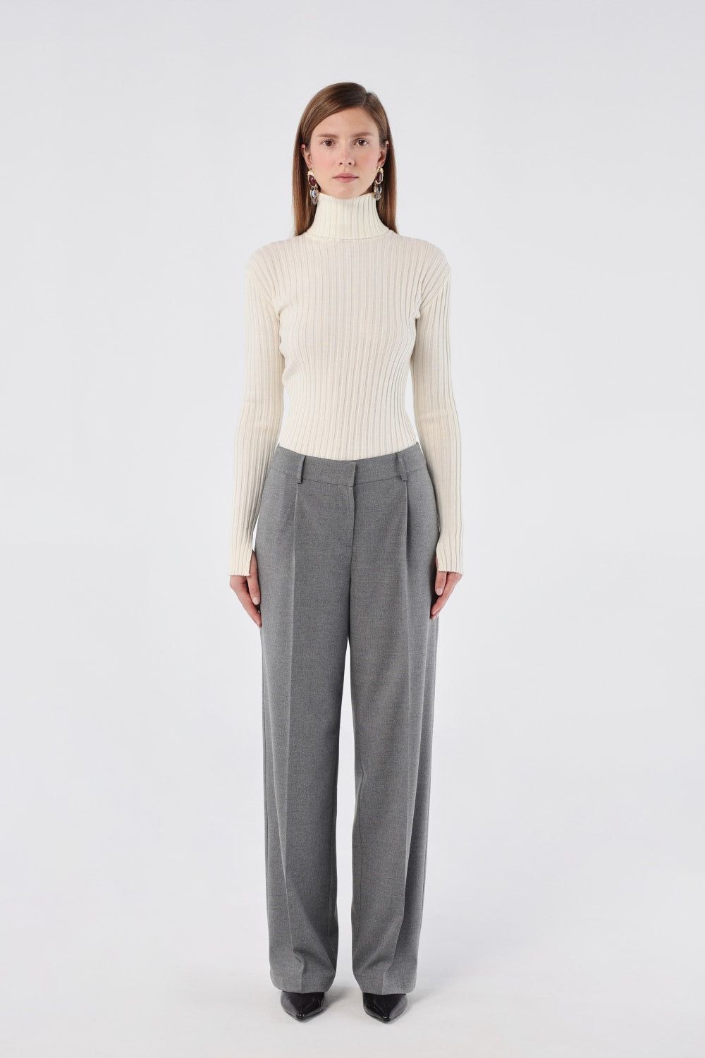 House of IKA-Geniş Paça Viskon Pantolon-Kumaş Pantolon-1-Milagron.com