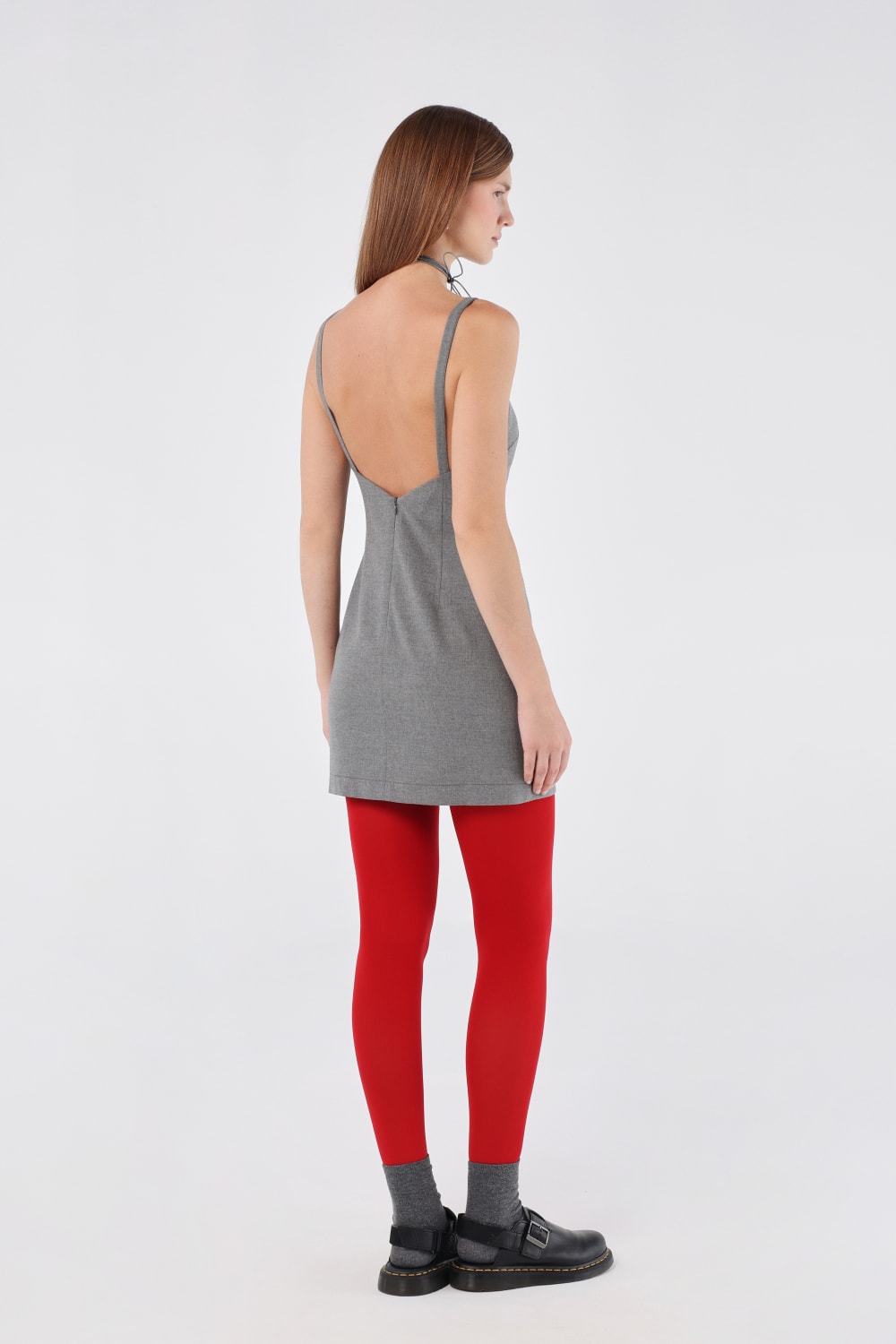 House of IKA-Kare Yaka Mini Elbise-Elbise-3-Milagron.com