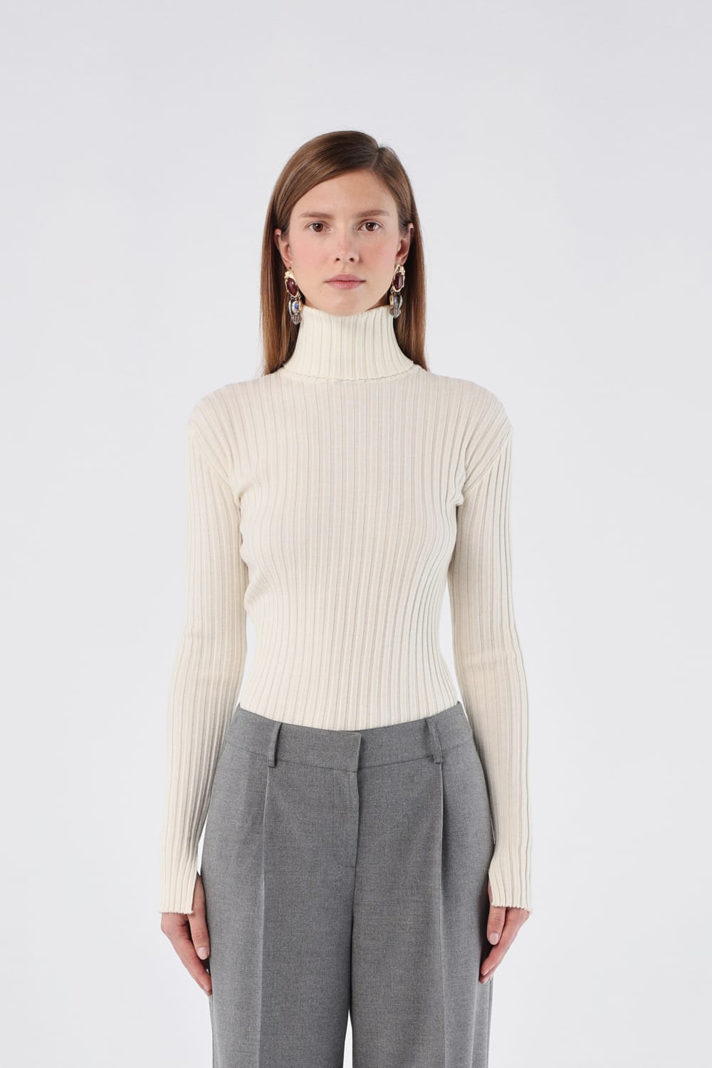 House of IKA-Merino Yün Boğazlı Kazak-Kazak & Triko-1-Milagron.com