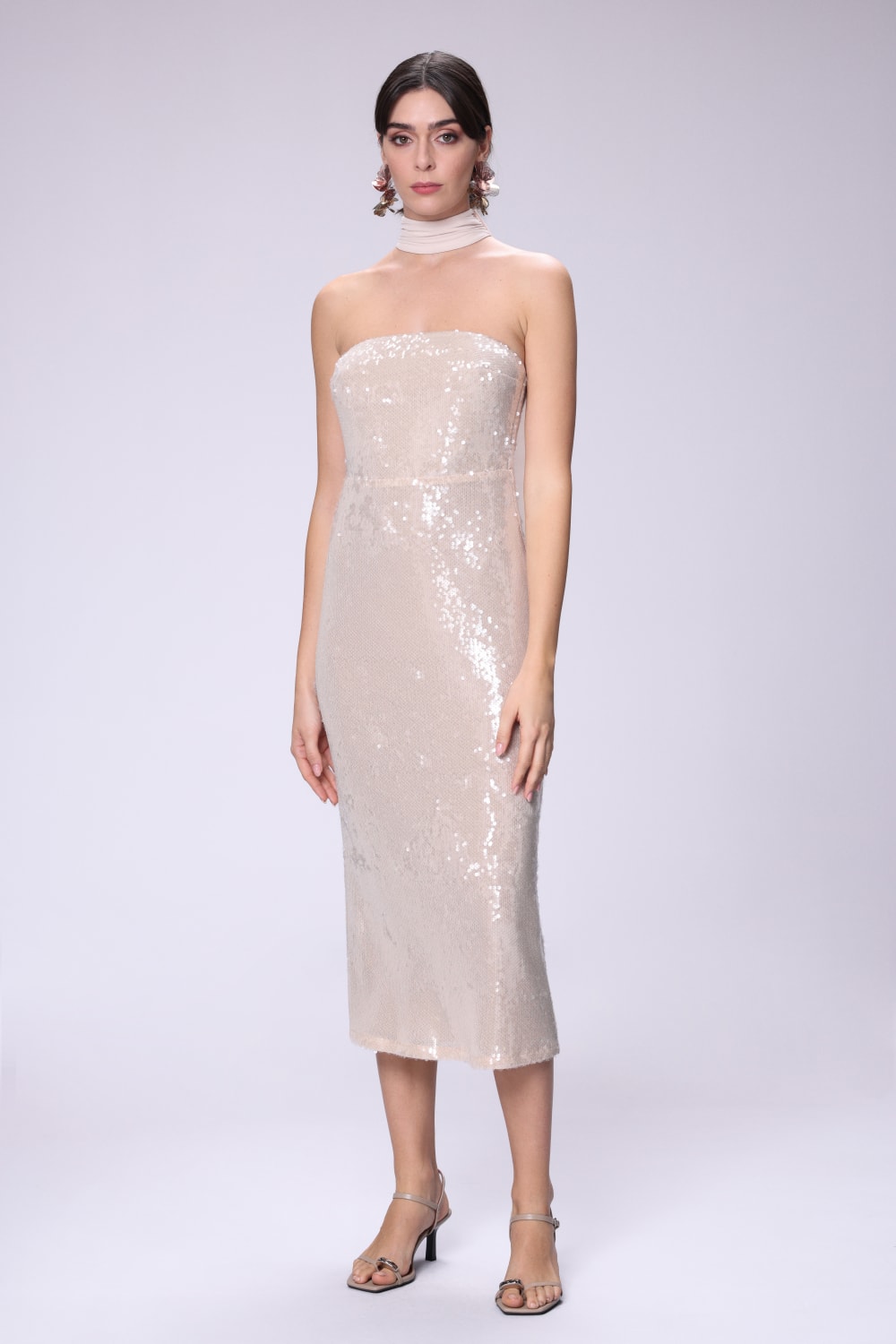 House of IKA-Payetli Straplez Elbise-Elbise-1-Milagron.com