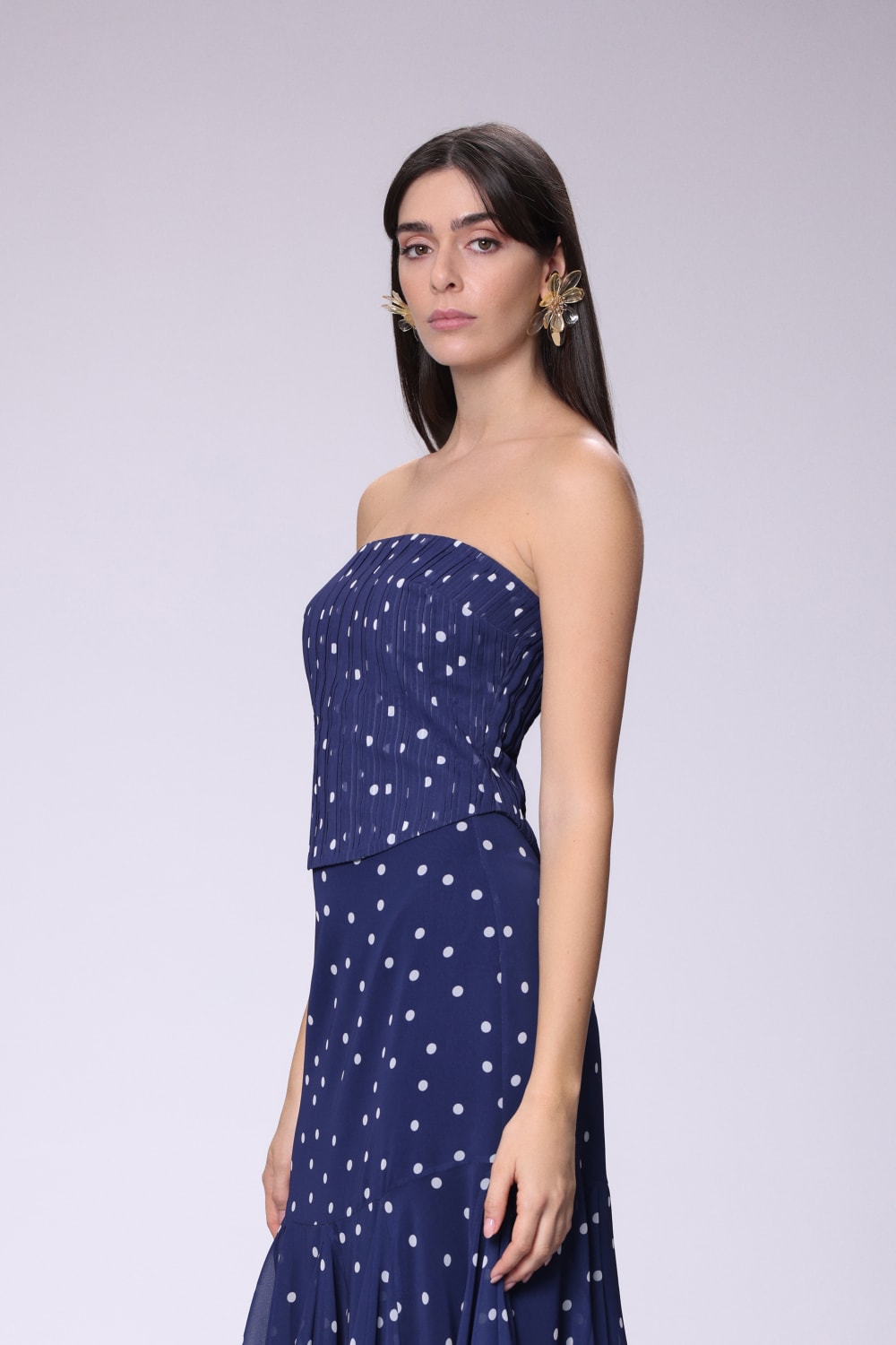 House of IKA-Puantiyeli Straplez Bluz-Bluz-2-Milagron.com