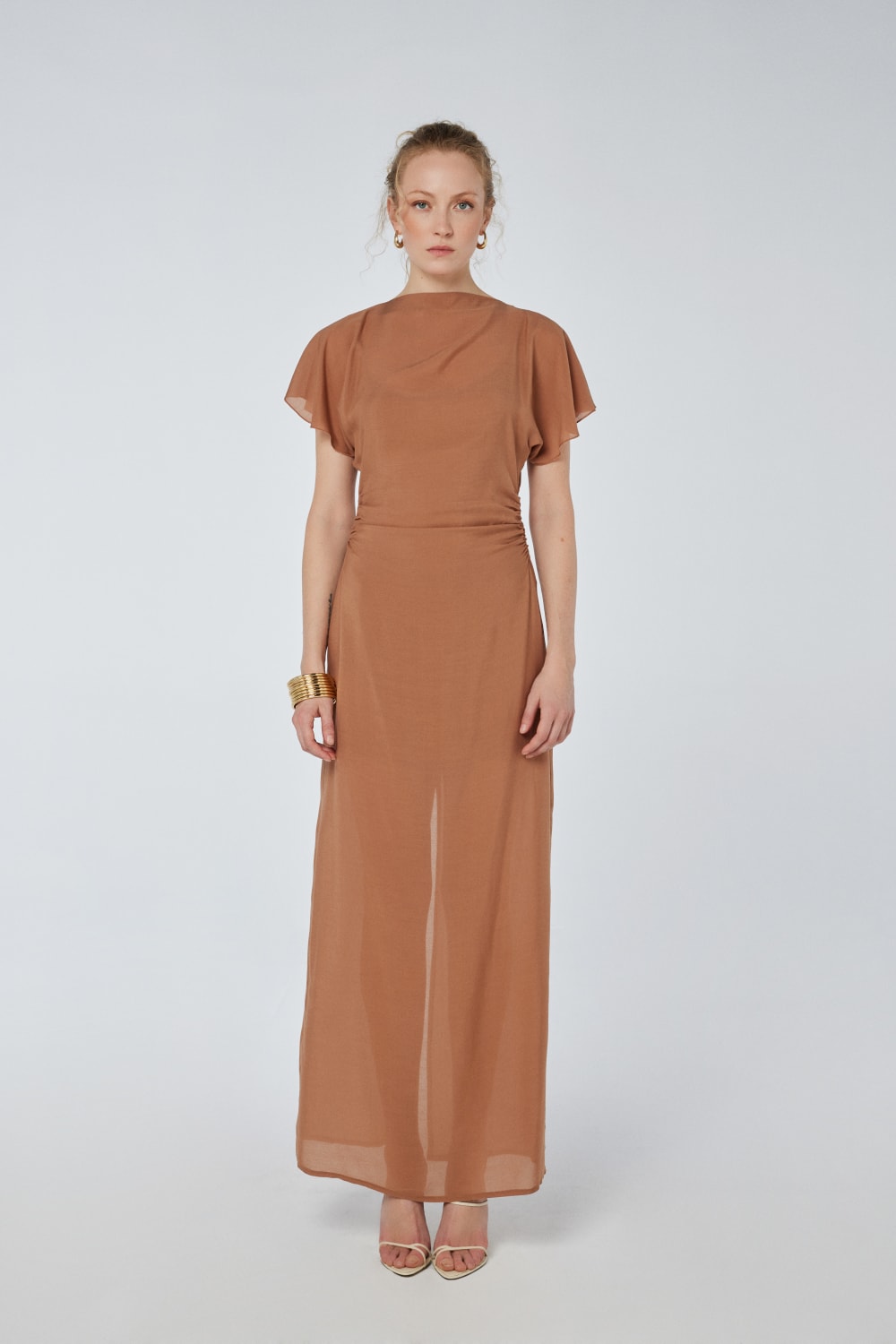 House of IKA-Yarasa Kollu Viskon Elbise-Elbise-1-Milagron.com