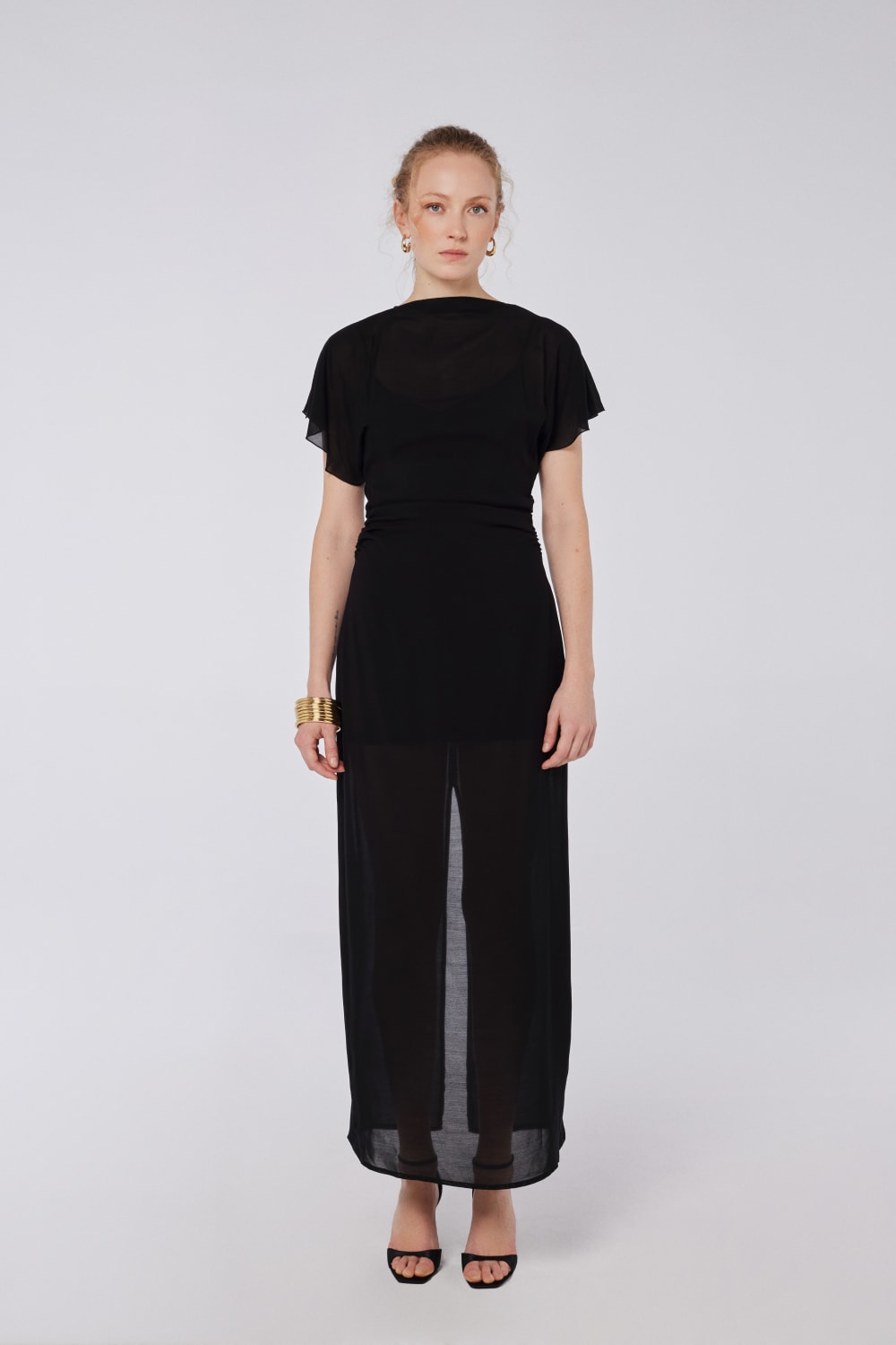 House of IKA-Yarasa Kollu Viskon Elbise-Elbise-1-Milagron.com