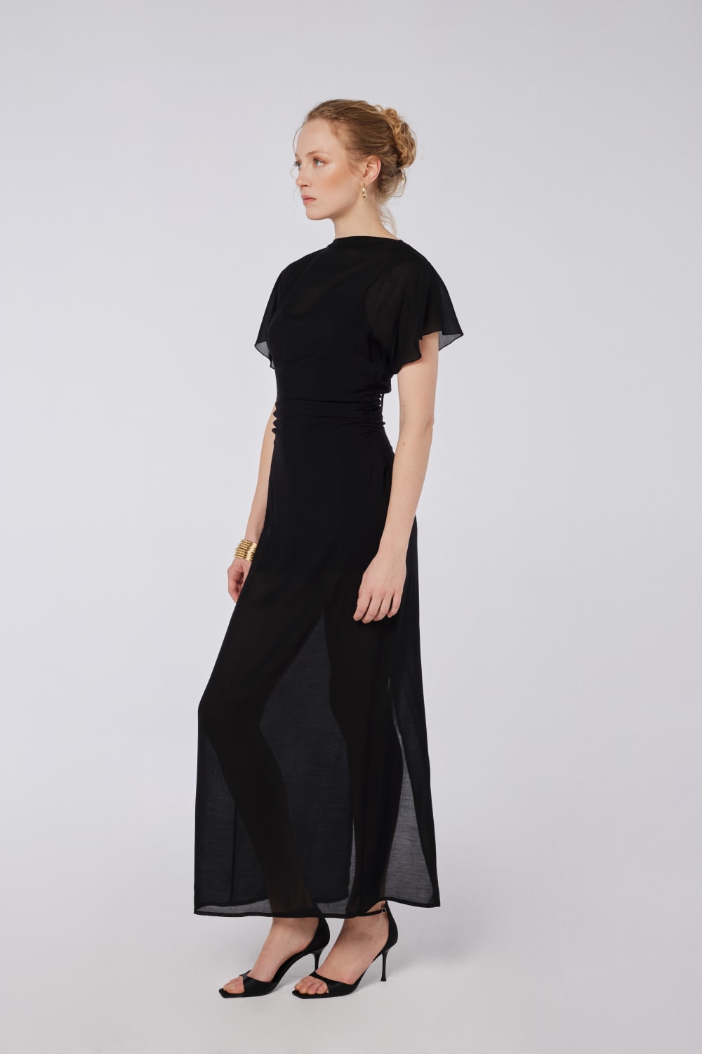 House of IKA-Yarasa Kollu Viskon Elbise-Elbise-2-Milagron.com