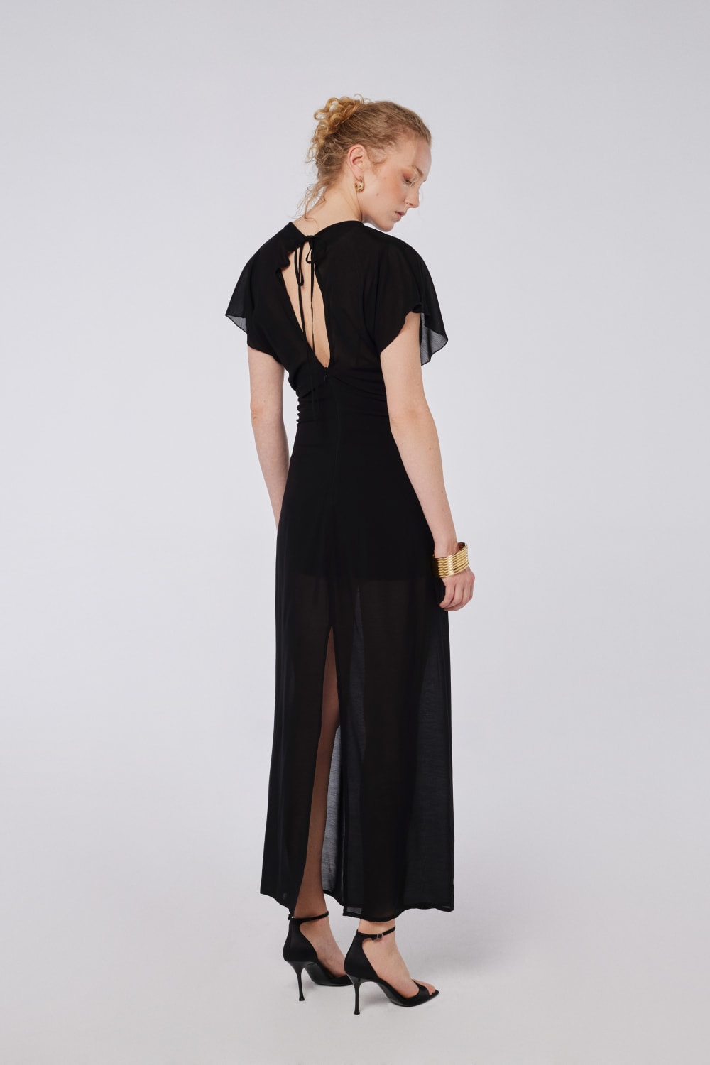 House of IKA-Yarasa Kollu Viskon Elbise-Elbise-3-Milagron.com