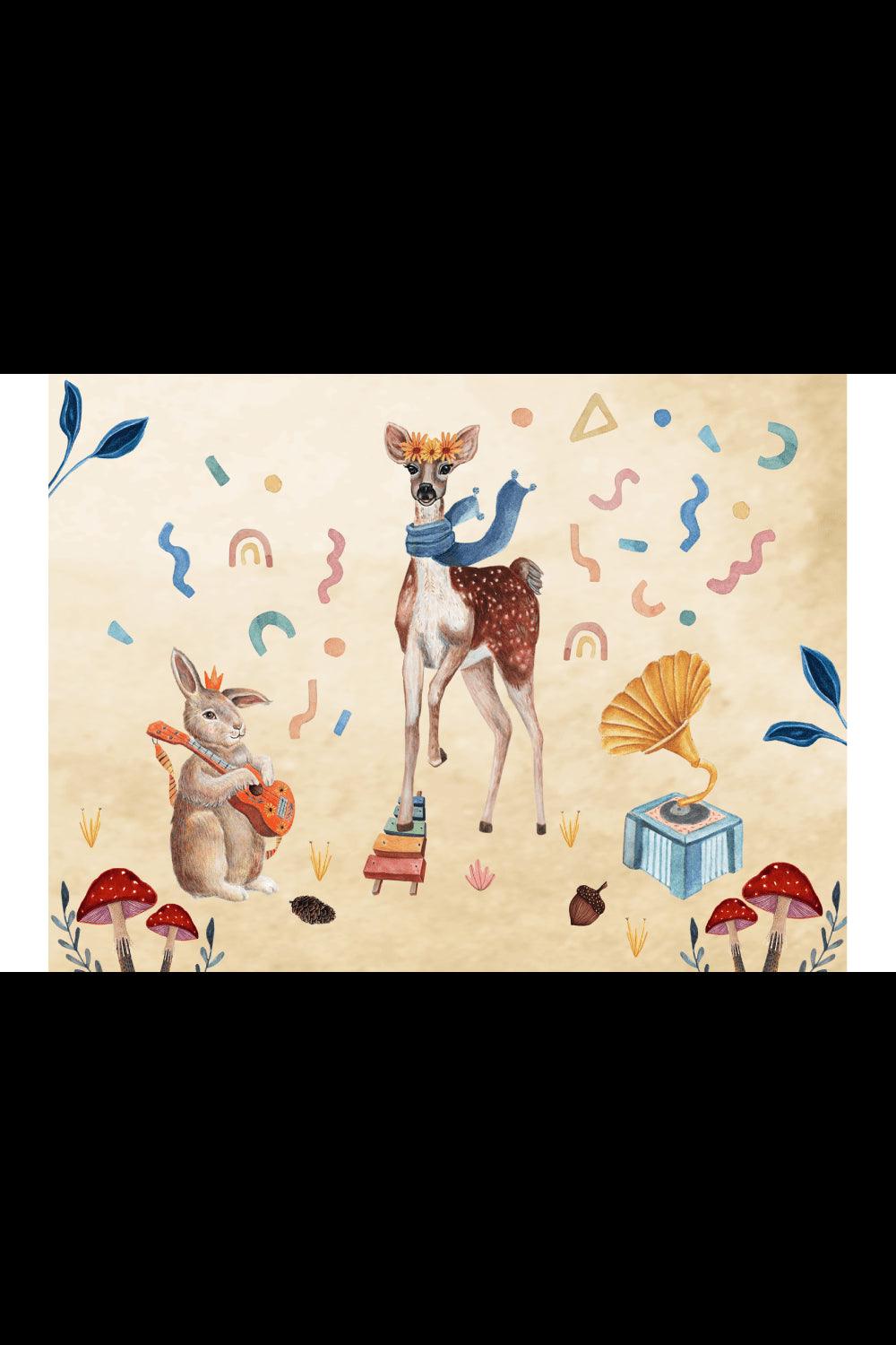 Hueppi-Sound of The Forest Makinede Yıkanabilir Non-Toksik Çocuk Odası Halısı-Halı-2-Milagron.com