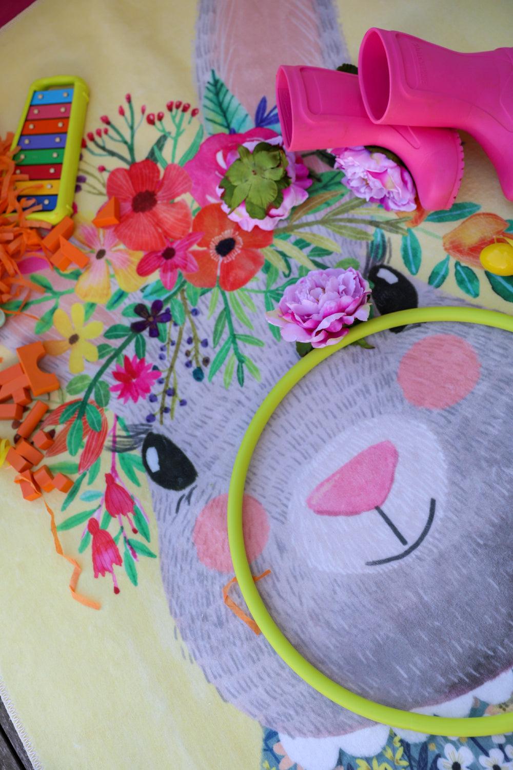 Hueppi-Sunny Bunny Makinede Yıkanabilir Non-Toksik Tavşanlı Çocuk Odası Halısı-Halı-2-Milagron.com