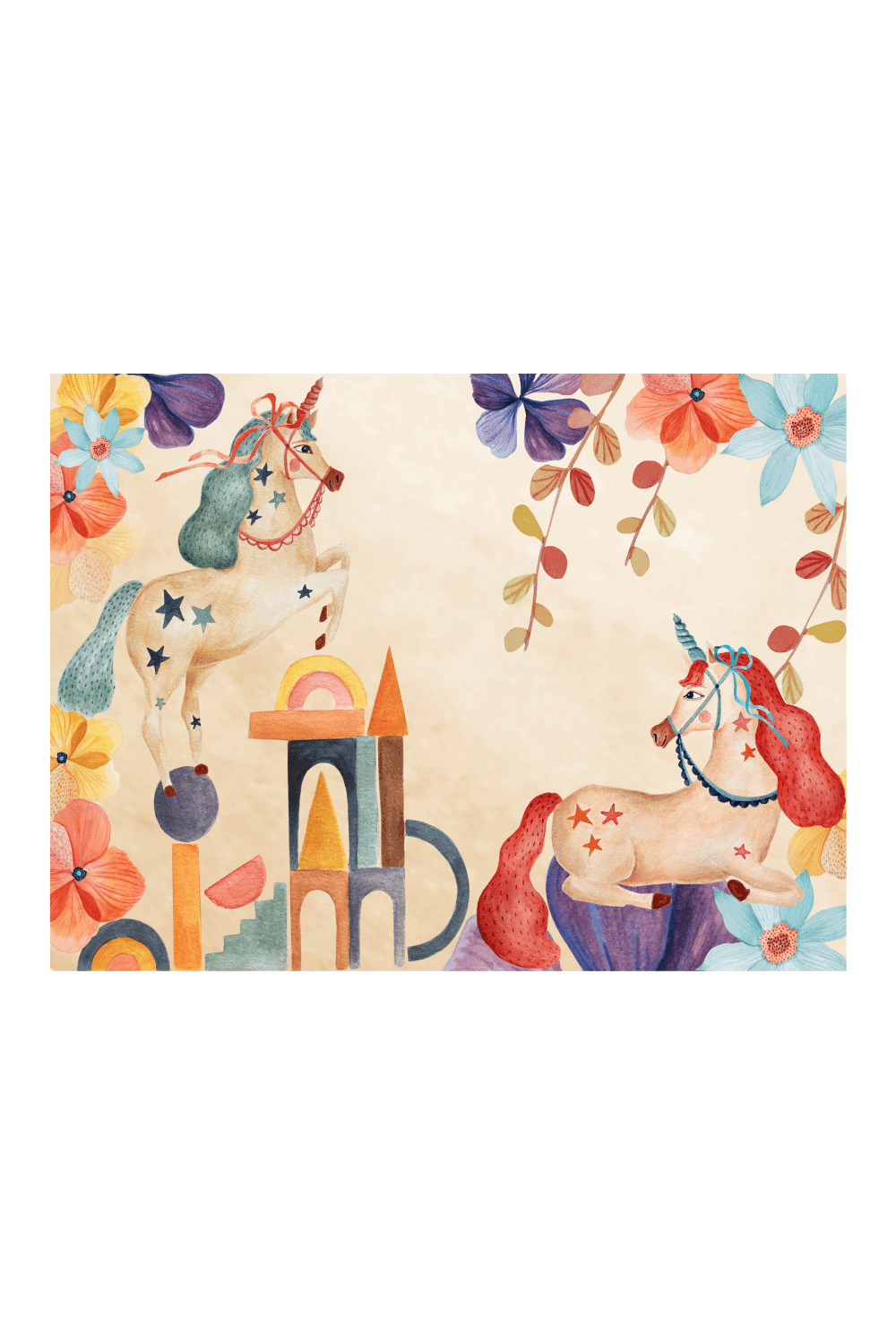 Hueppi-The Bloom Makinede Yıkanabilir Non-Toksik Unicorn Çocuk Odası Halısı-Halı-1-Milagron.com