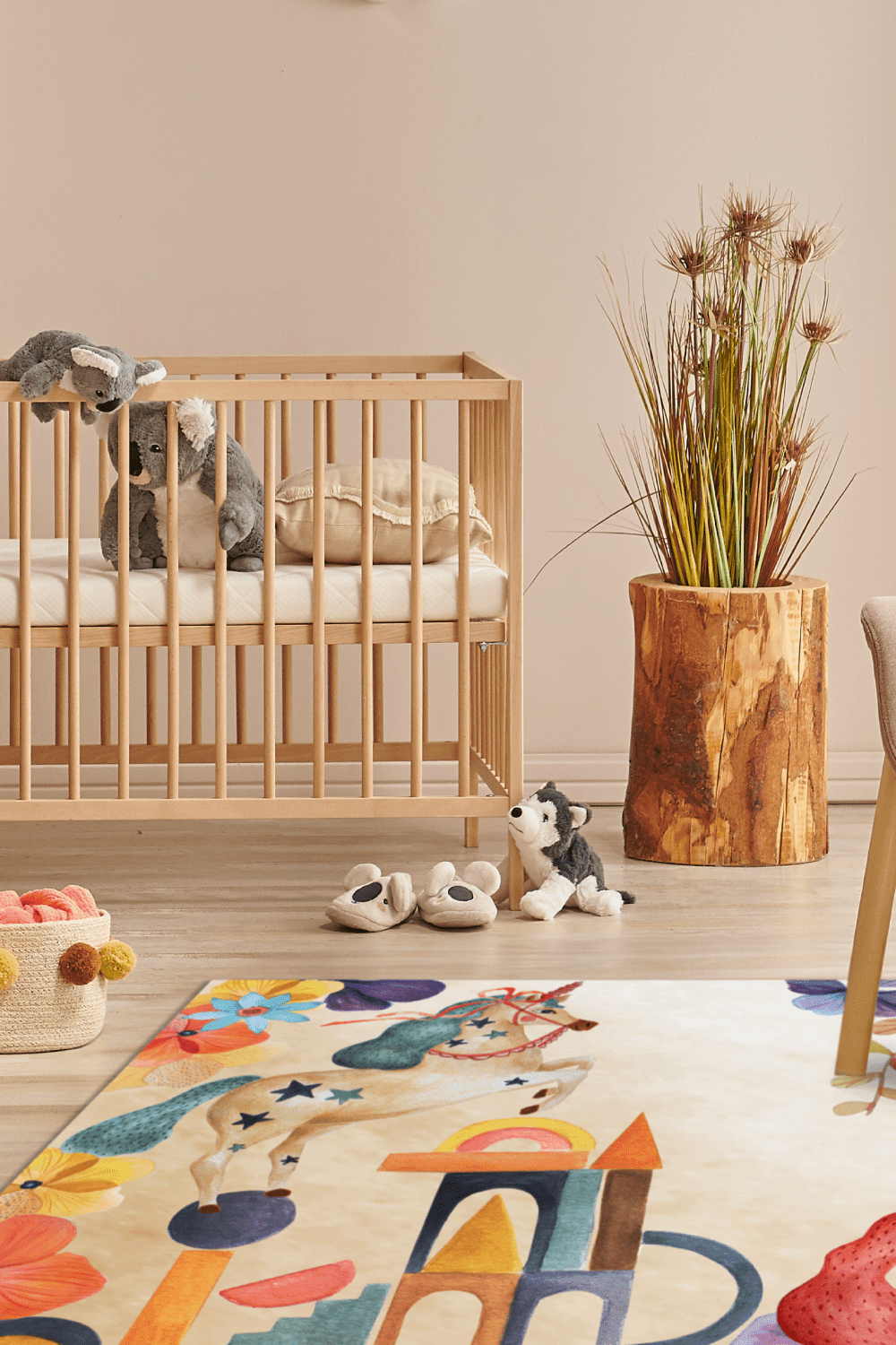 Hueppi-The Bloom Makinede Yıkanabilir Non-Toksik Unicorn Çocuk Odası Halısı-Halı-2-Milagron.com
