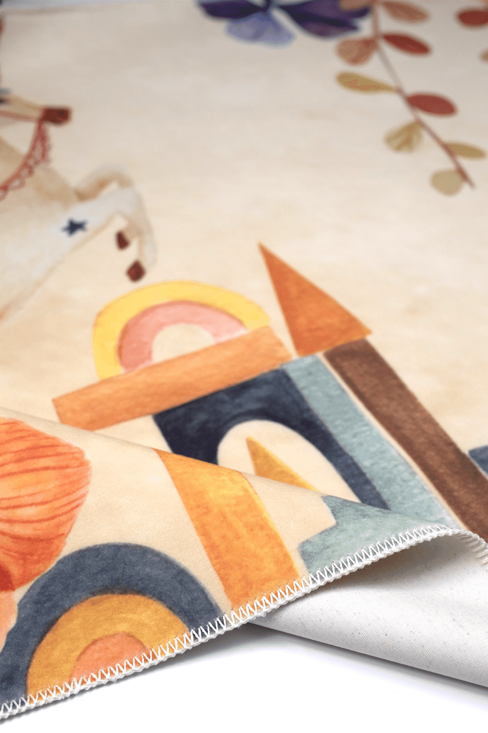 Hueppi-The Bloom Makinede Yıkanabilir Non-Toksik Unicorn Çocuk Odası Halısı-Halı-4-Milagron.com