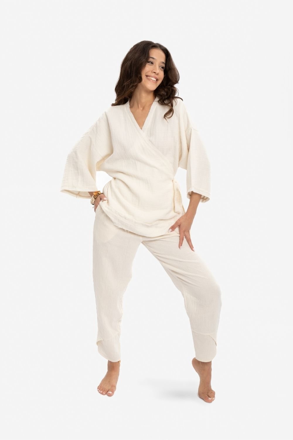 Husufi-Kruvaze Naturel Kimono-Kimono-1-Milagron.com