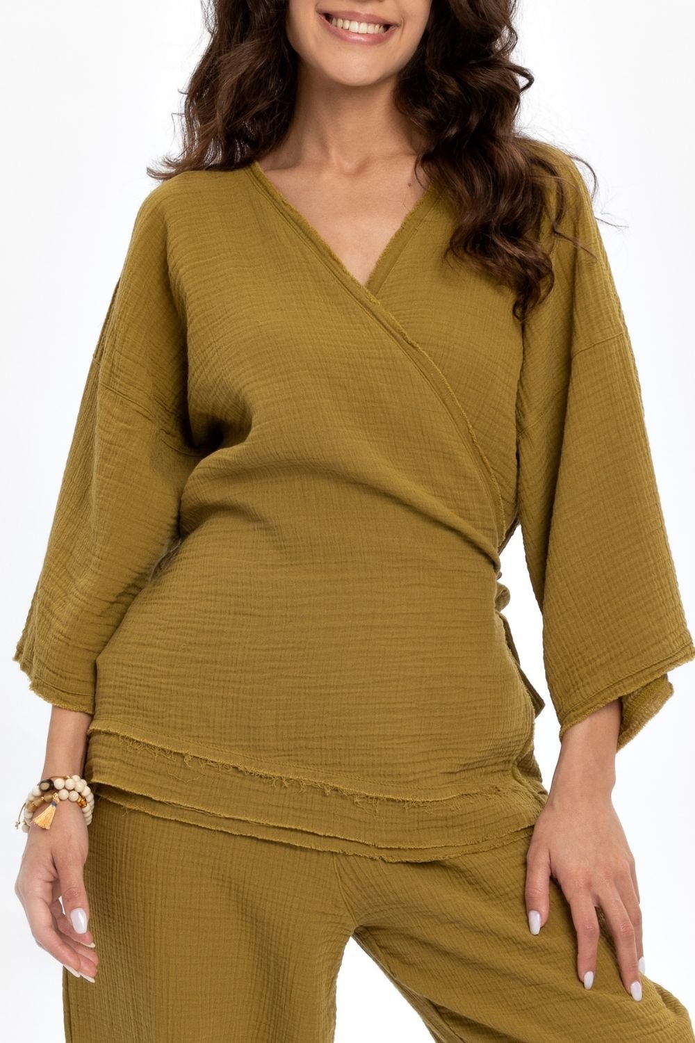 Husufi-Kruvaze Yeşil Kimono-Kimono-2-Milagron.com