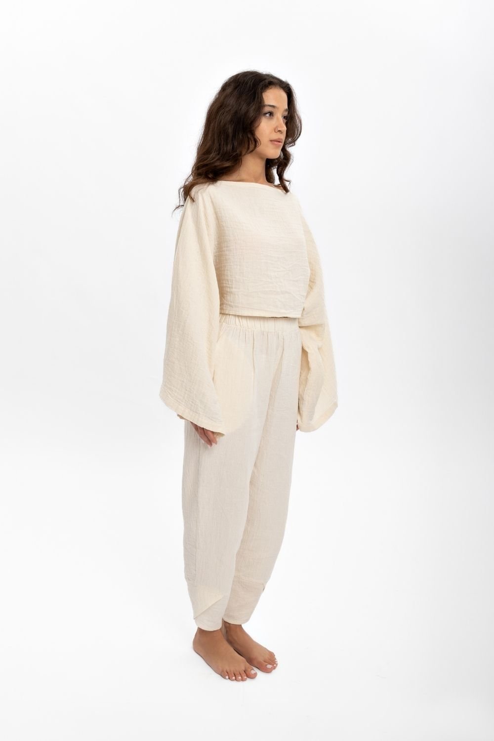 Husufi-Naturel Crop Bluz-Top-5-Milagron.com