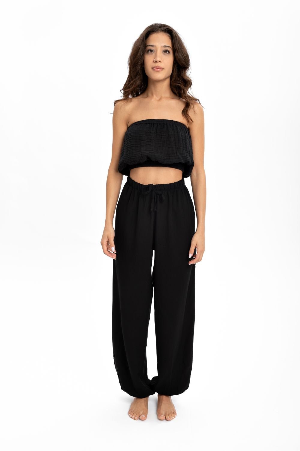 Husufi-Ventana Siyah Relax Yoga Pantolonu-Pantolon-3-Milagron.com