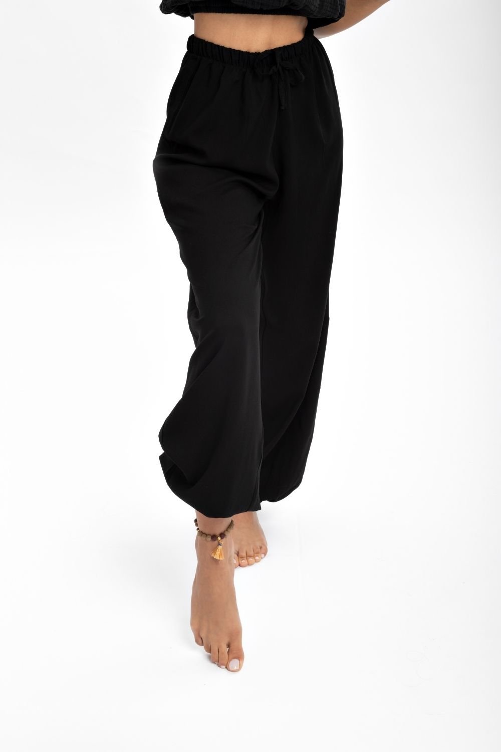 Husufi-Ventana Siyah Relax Yoga Pantolonu-Pantolon-5-Milagron.com