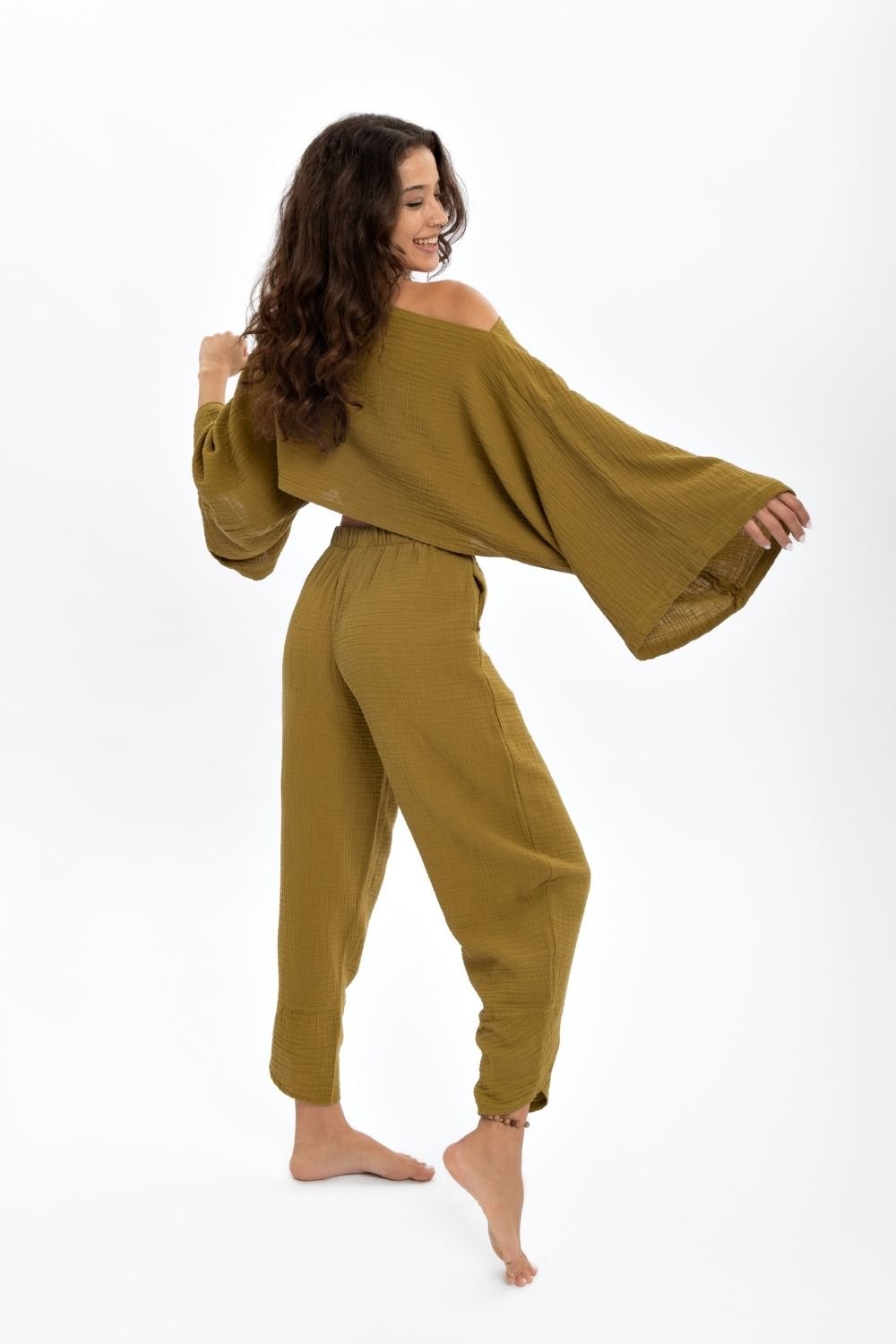 Husufi-Yeşil Crop Bluz-Top-2-Milagron.com