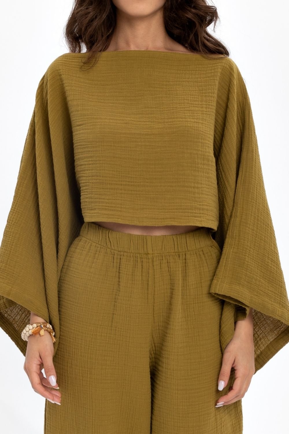 Husufi-Yeşil Crop Bluz-Top-4-Milagron.com