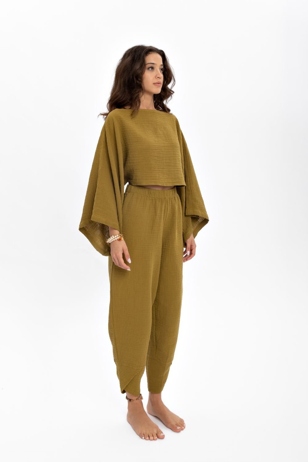 Husufi-Yeşil Crop Bluz-Top-6-Milagron.com