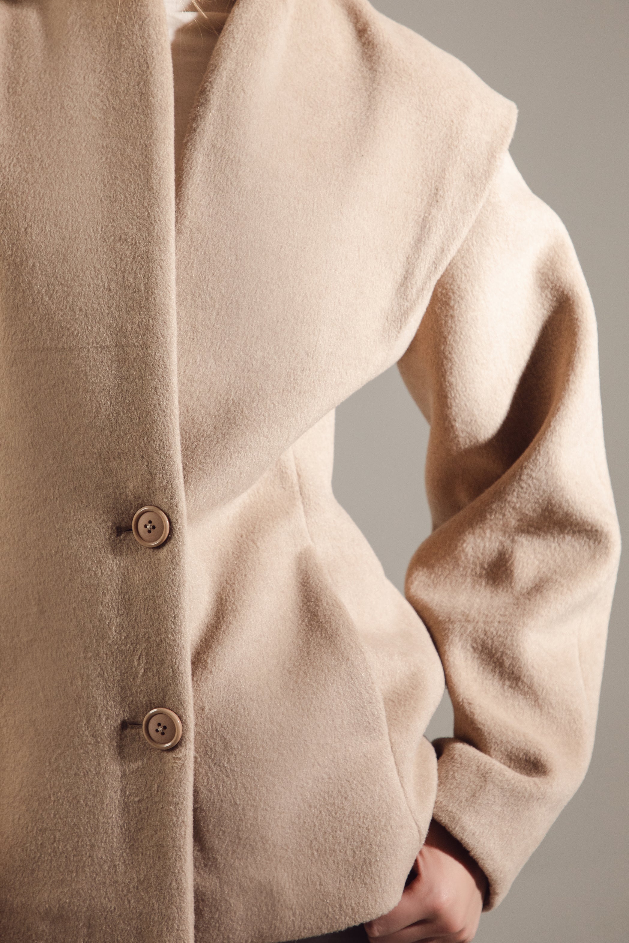 "Milky" Premium Wool Cropped Jacket-Coat