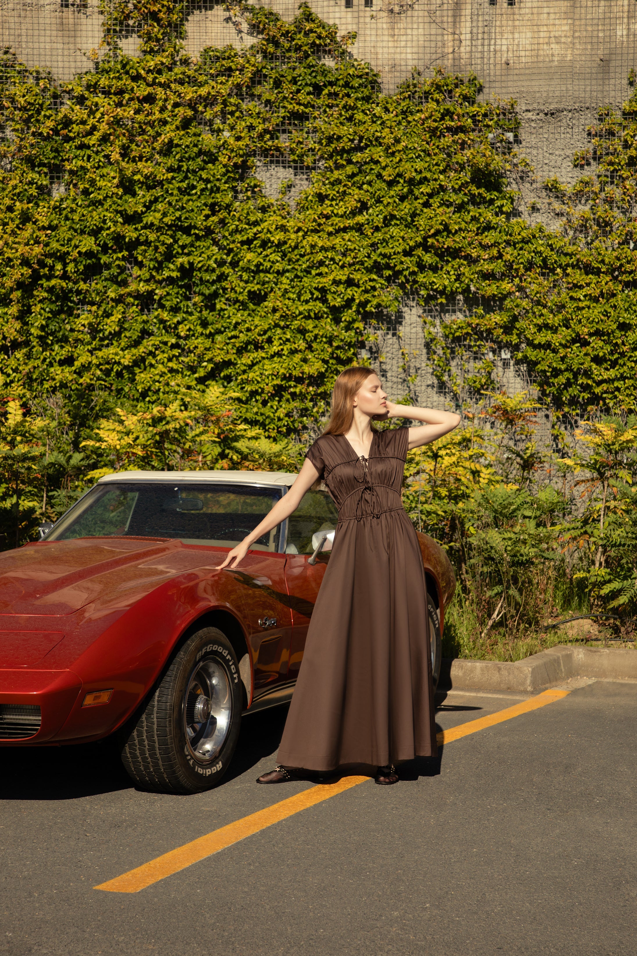 Violet Dark Brown Maxi Dress