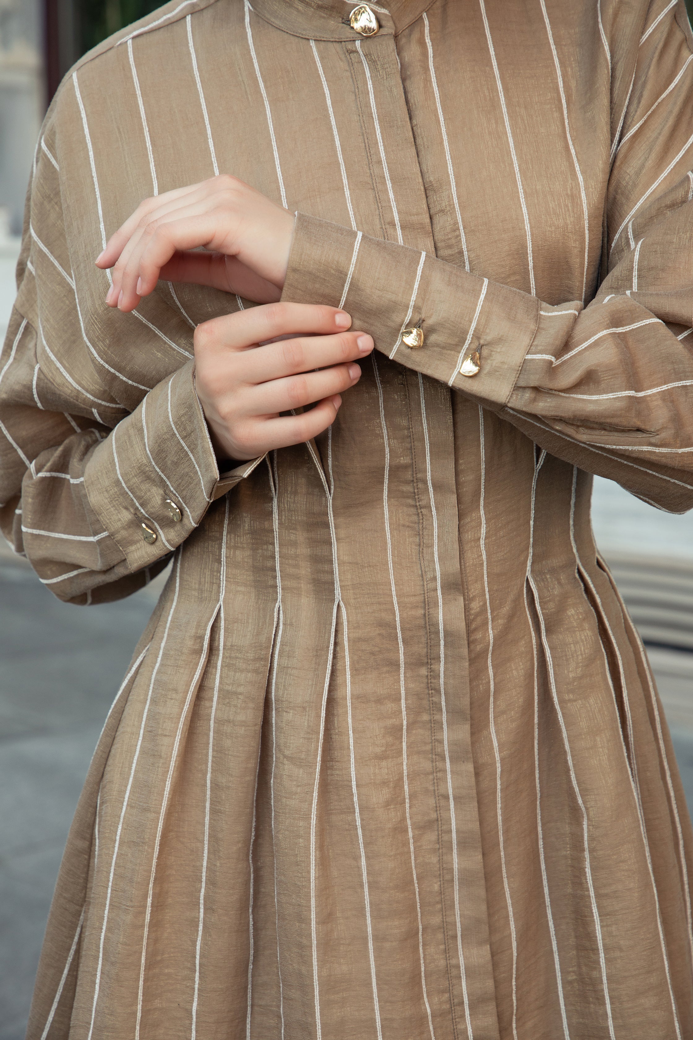 Senna Beige Shirt Dress