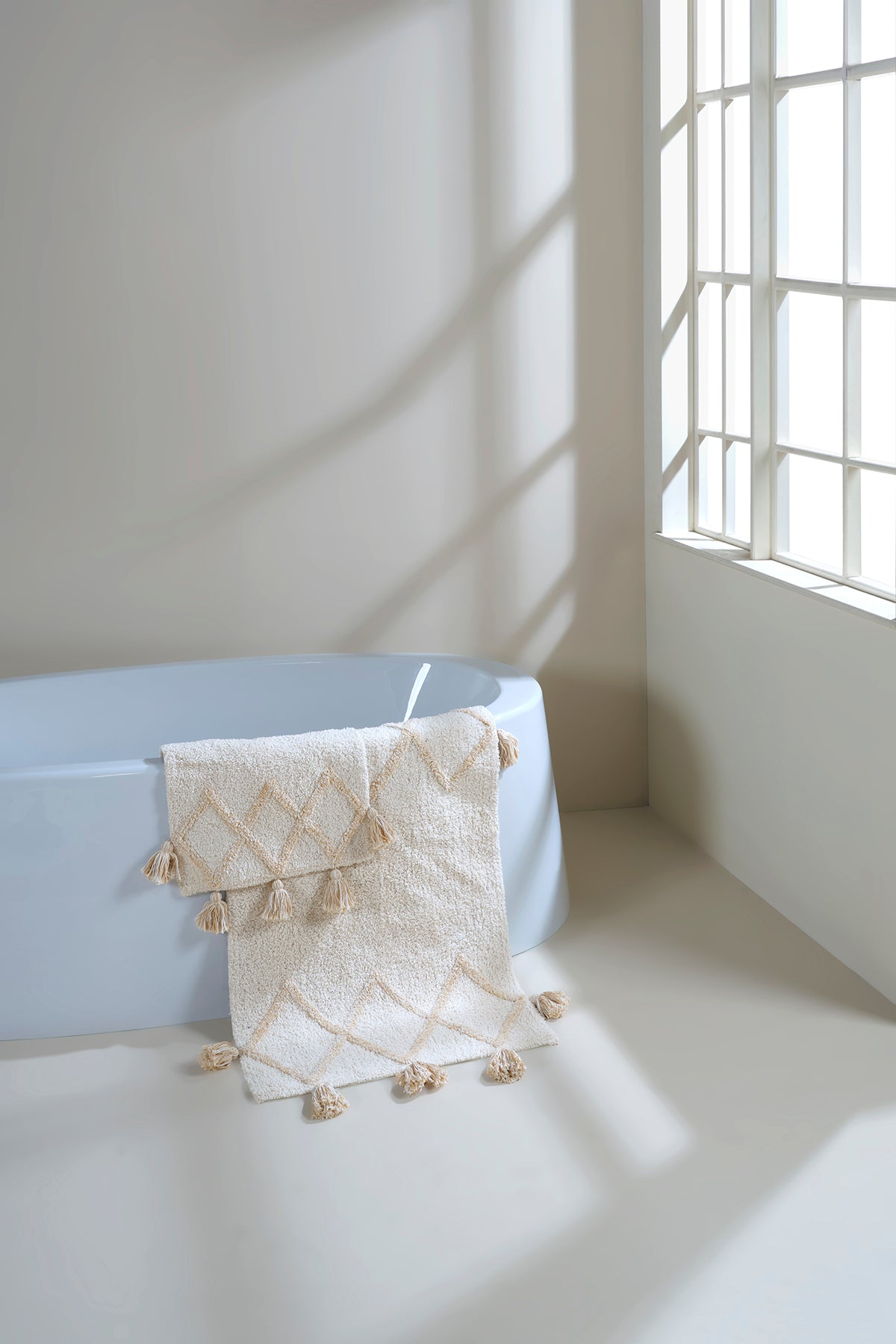 İRYA-Agnes 2’Li Takım Banyo Paspası %100 Pamuk 40X60 + 60X90 Ekru-Paspas-7-Milagron.com