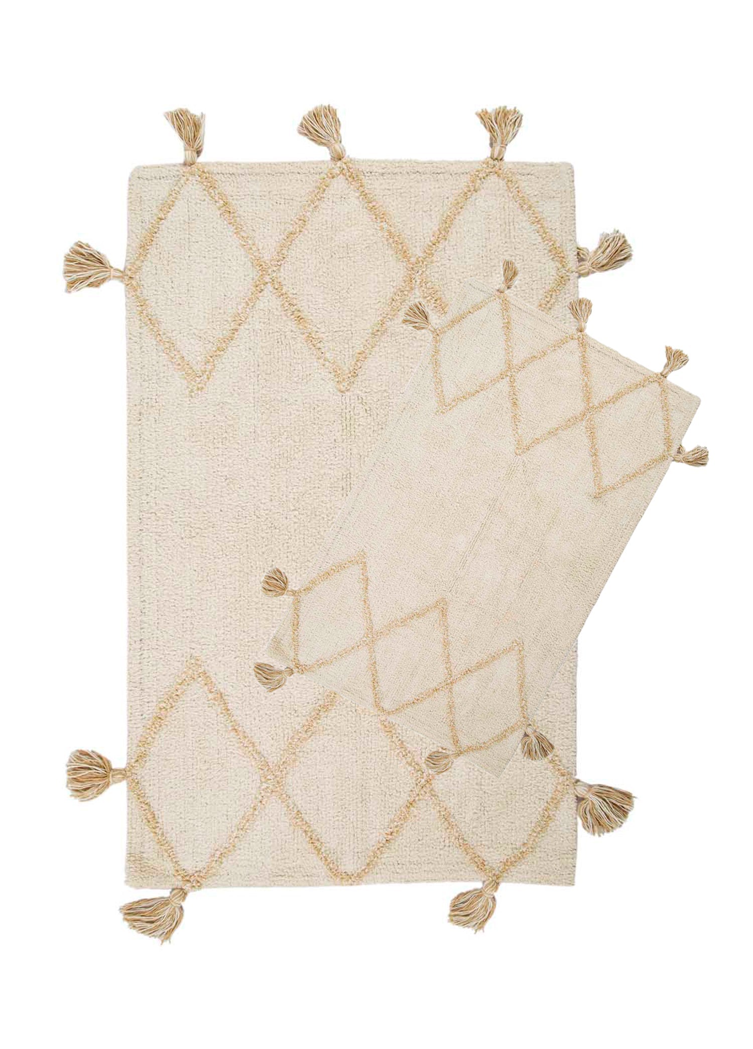 Irya-Agnes 2’li Takım Banyo Paspası %100 Pamuk 40x60 + 60x90 Ekru-Banyo Paspası-2-Milagron.com