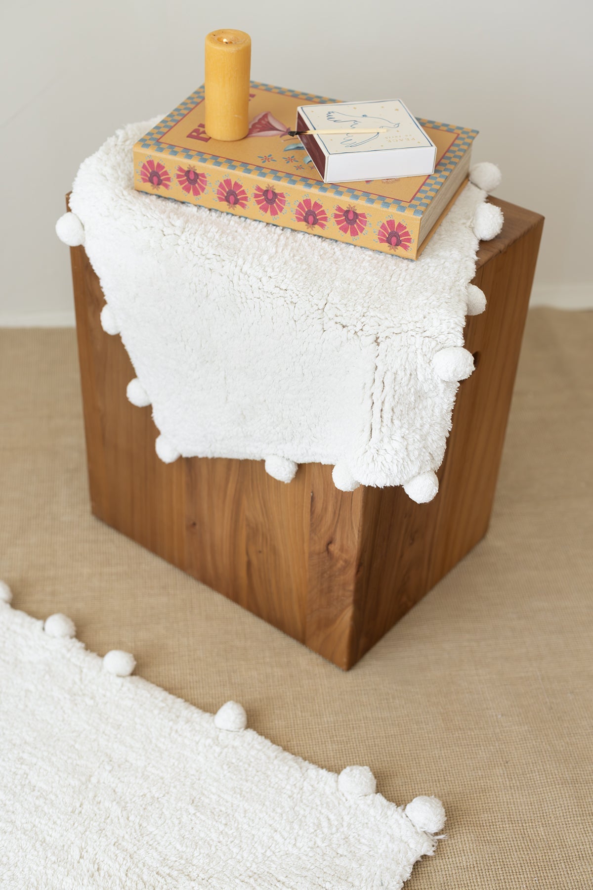 Irya-Alya 2’li Takım Banyo Paspası %100 Pamuk 40x60 + 60x90 Ekru-Banyo Paspası-3-Milagron.com