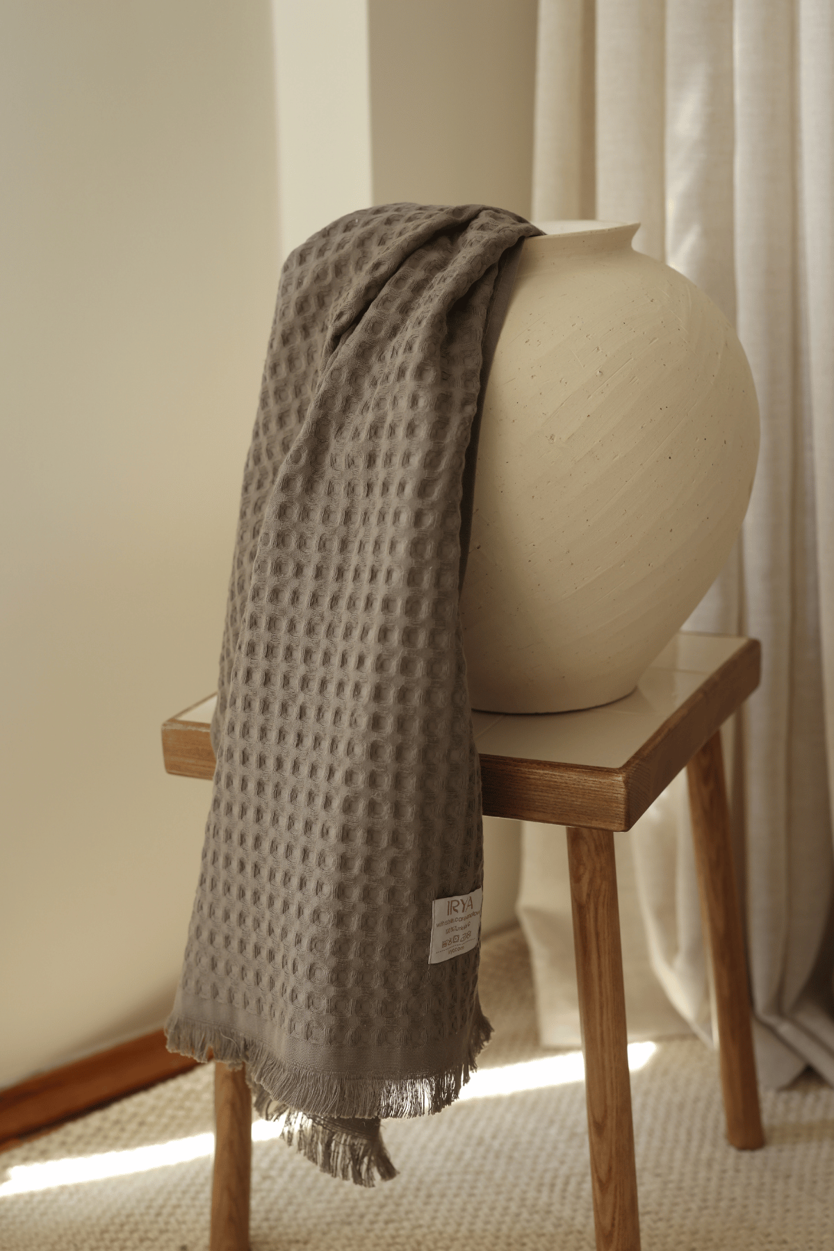 İRYA-Aura Waffle Havlu Gri 50X100-Havlu & Havlu Setleri-1-Milagron.com