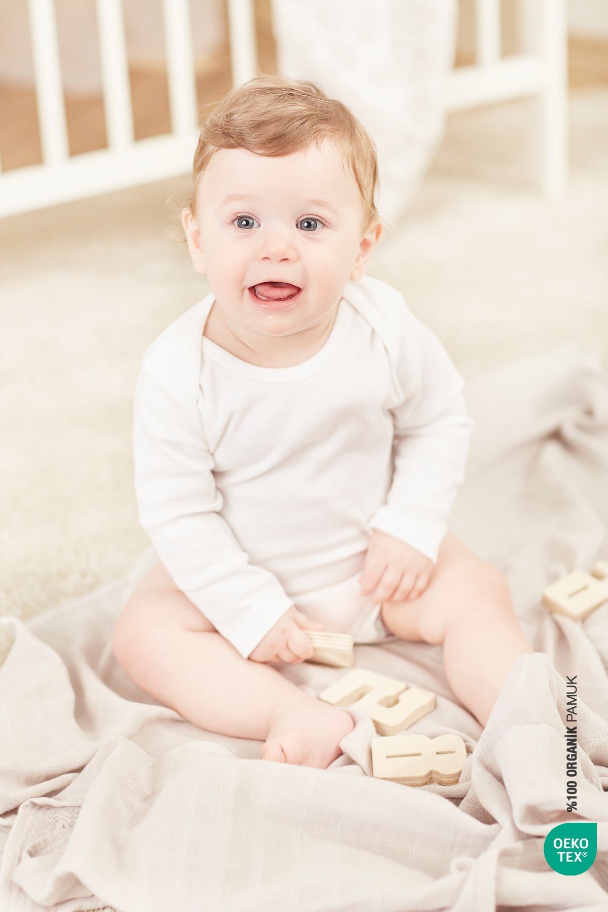 Irya-Bebe Marin çok Amaçlı Müslin örtü 120x120 Bej-Bebek Battaniyesi-9-Milagron.com