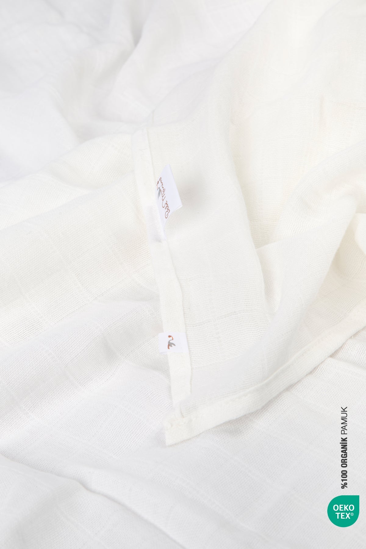Irya-Bebe Marin çok Amaçlı Müslin örtü 120x120 Beyaz-Bebek Battaniyesi-6-Milagron.com