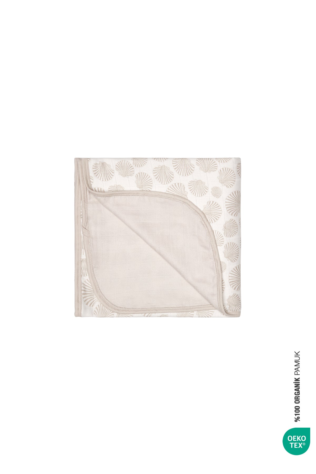 Irya-Bebe Marin Seashell Müslin Battaniye 120x120 Beyaz-Bebek Battaniyesi-5-Milagron.com