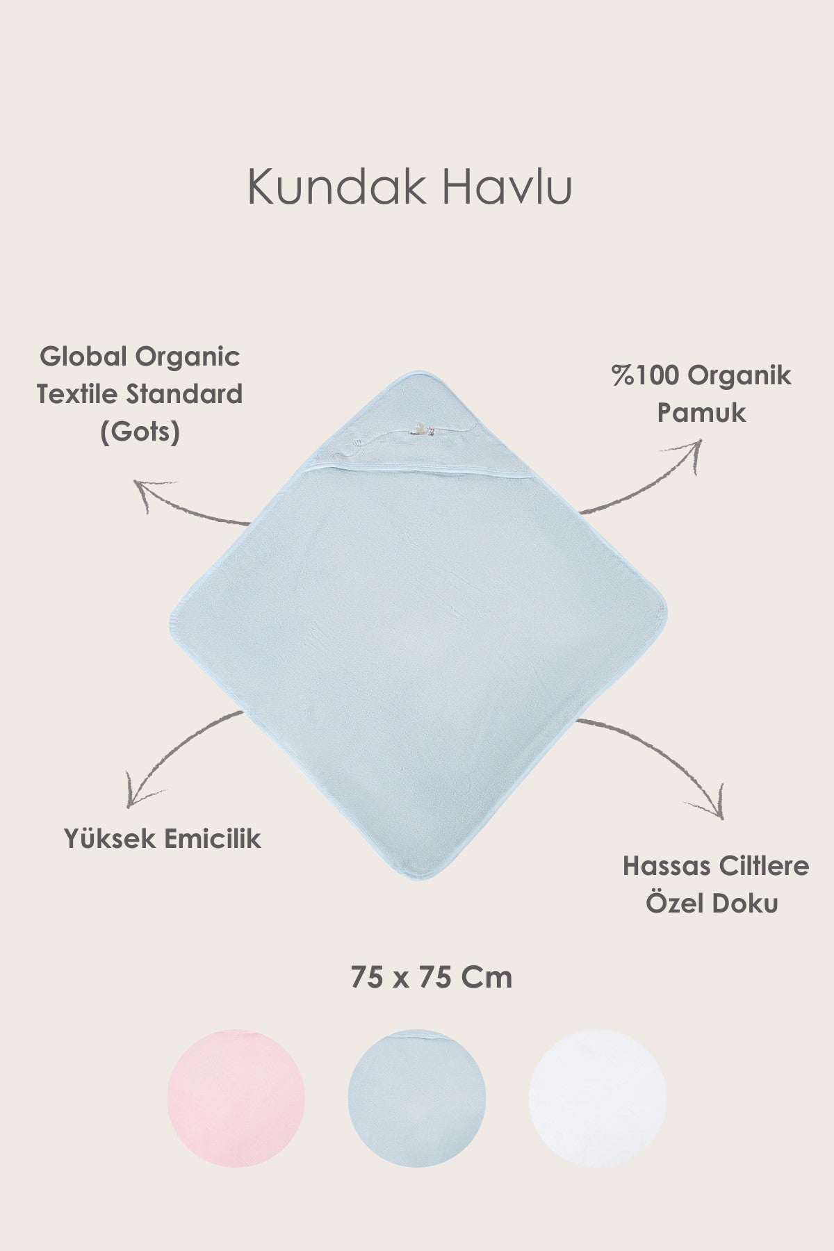 İRYA-Bebemarin Kundak Havlu 75X75 Pembe-Kundak-4-Milagron.com