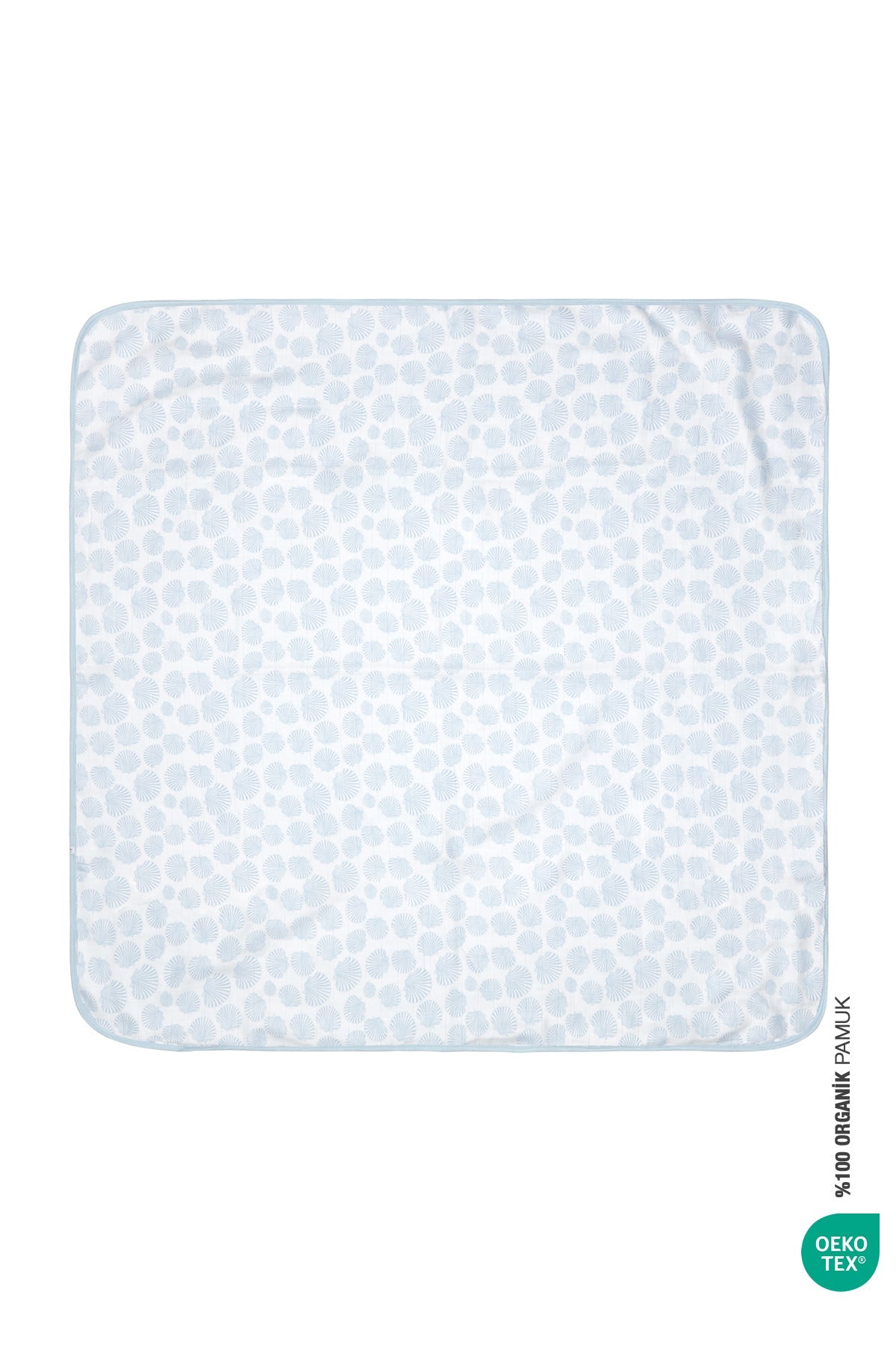 İRYA-Bebemarin Seashell Müslin Battaniye 120X120 Mavi-Battaniye-5-Milagron.com
