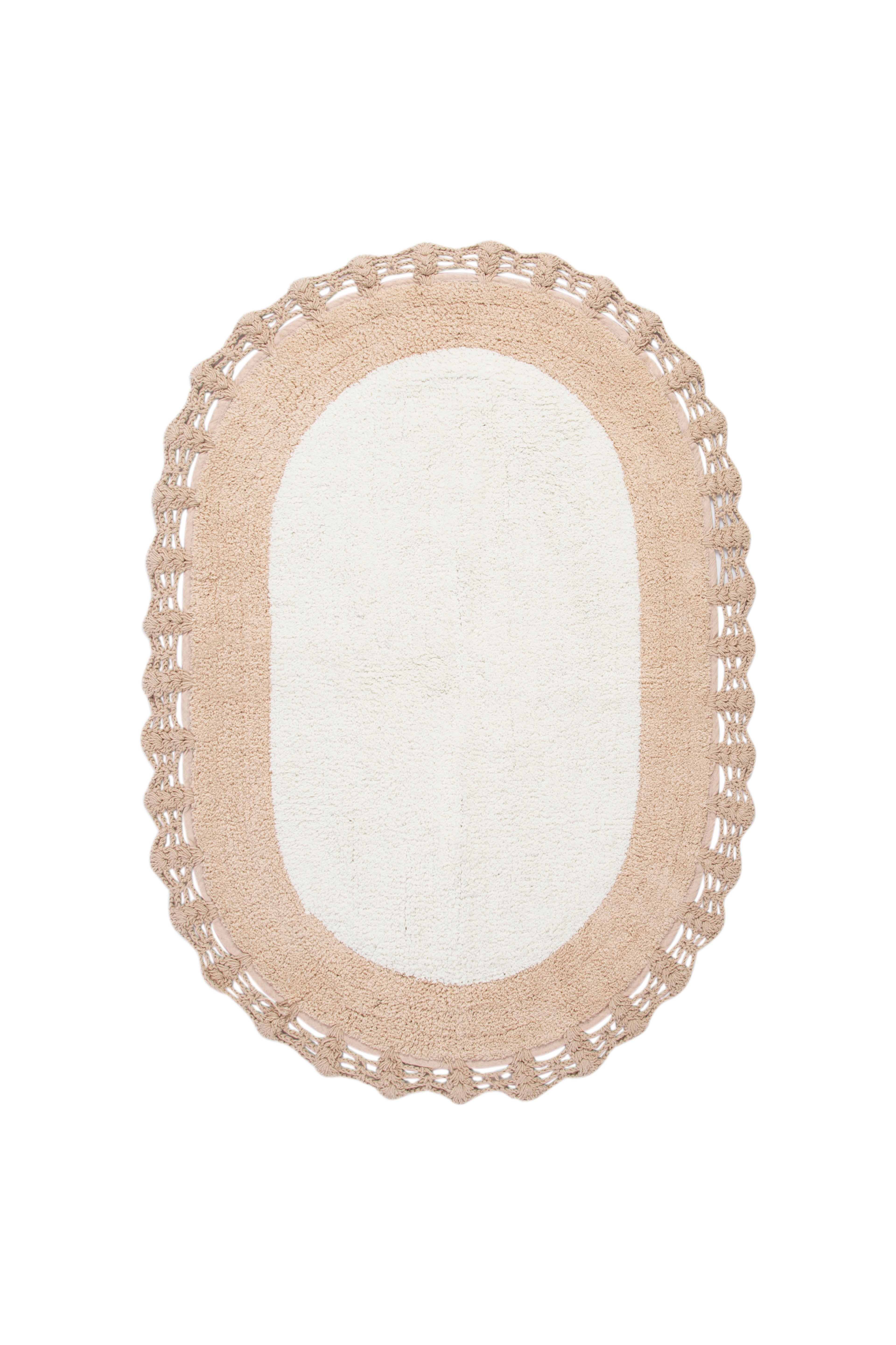 İRYA-Bianca 2’Li Takım Banyo Paspası %100 Pamuk 40X60 + 60X90 Ekru-Paspas-5-Milagron.com