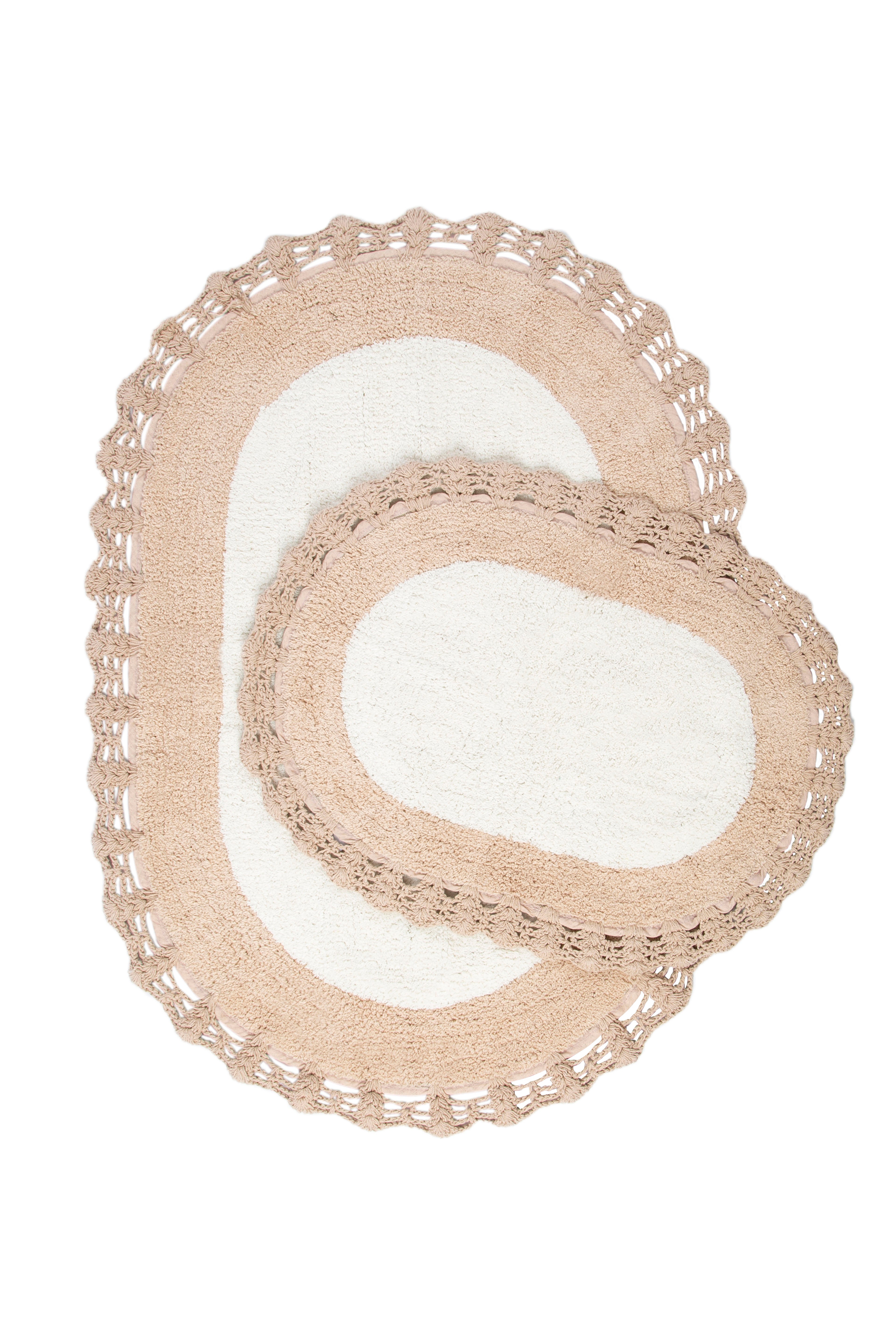 Irya-Bianca 2’li Takım Banyo Paspası %100 Pamuk 40x60 + 60x90 Ekru-Banyo Paspası-2-Milagron.com