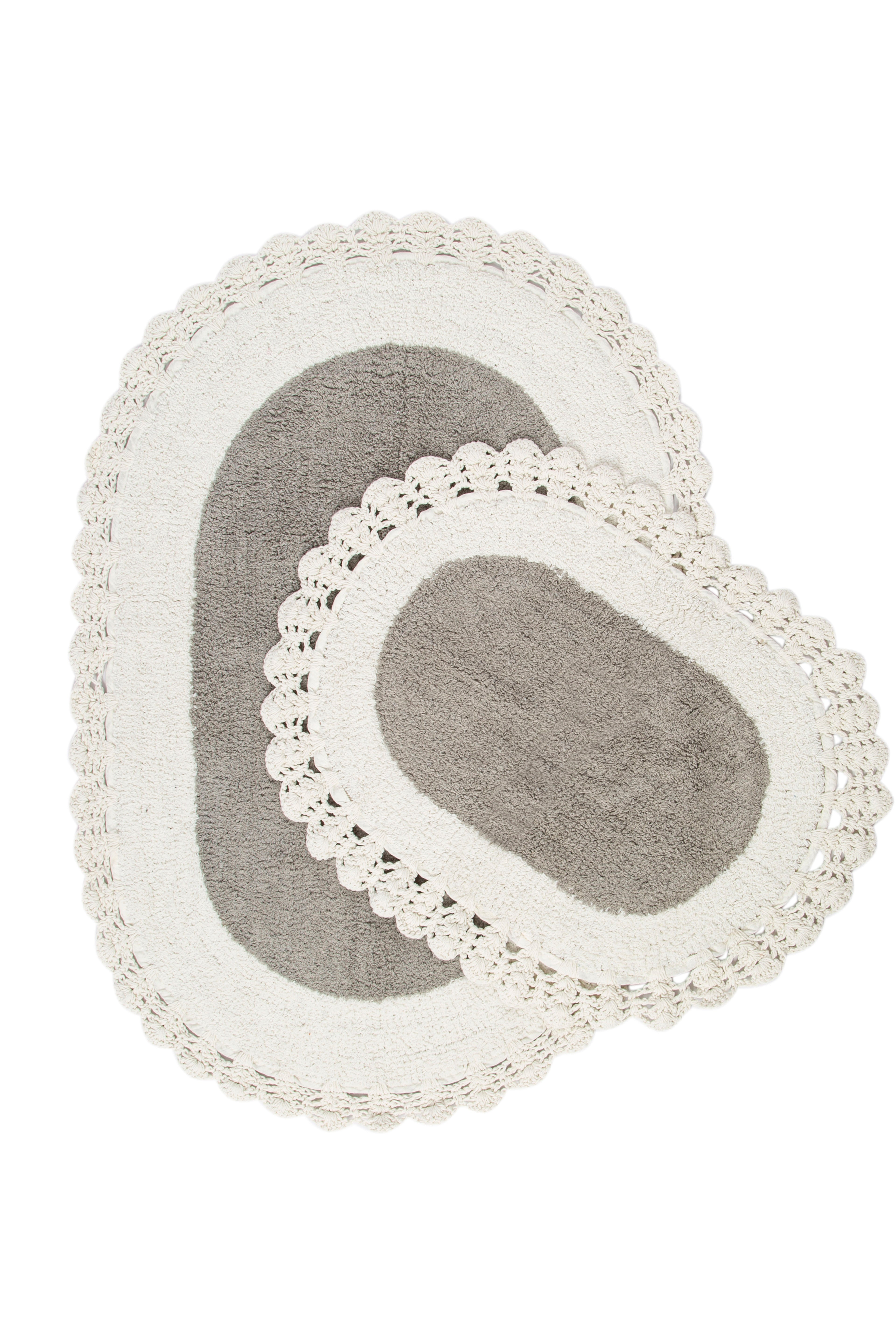 Irya-Bianca 2’li Takım Banyo Paspası %100 Pamuk 40x60 + 60x90 Gri-Banyo Paspası-2-Milagron.com