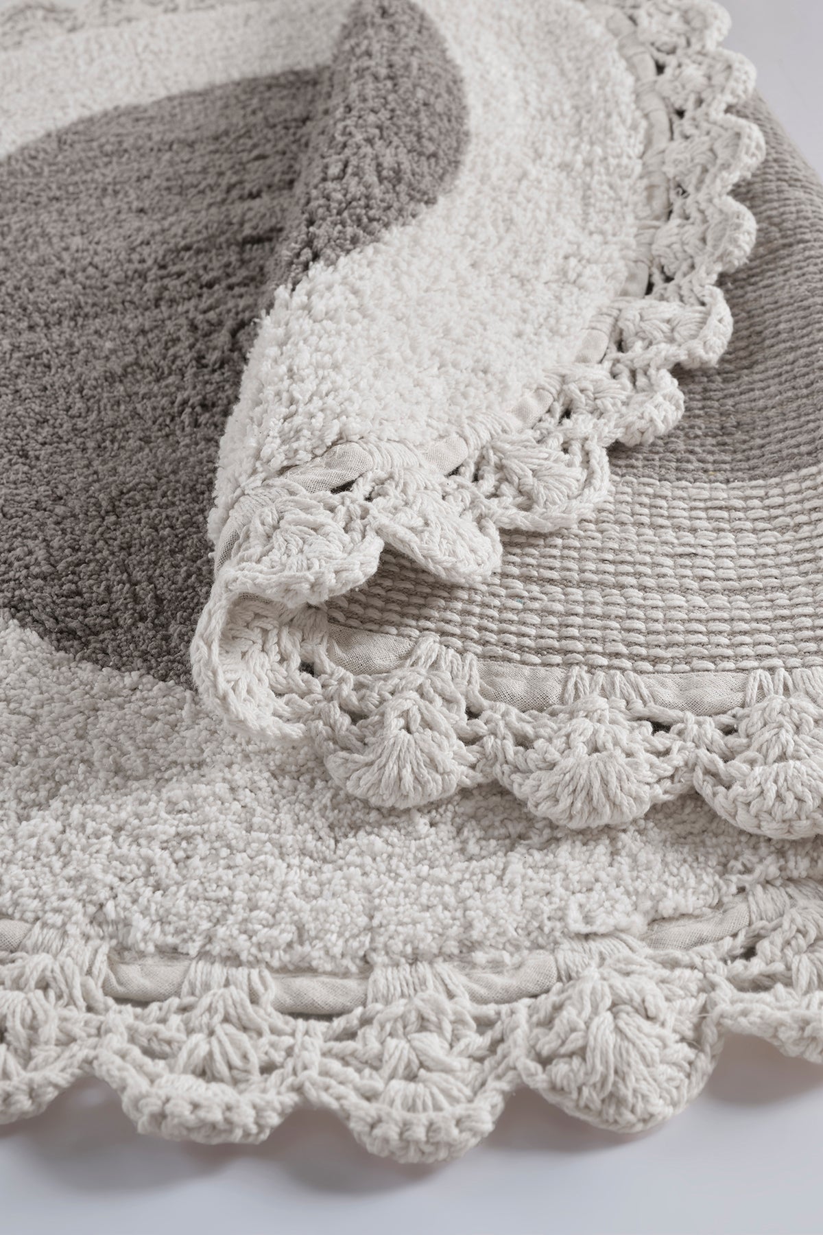 Irya-Bianca 2’li Takım Banyo Paspası %100 Pamuk 40x60 + 60x90 Gri-Banyo Paspası-5-Milagron.com