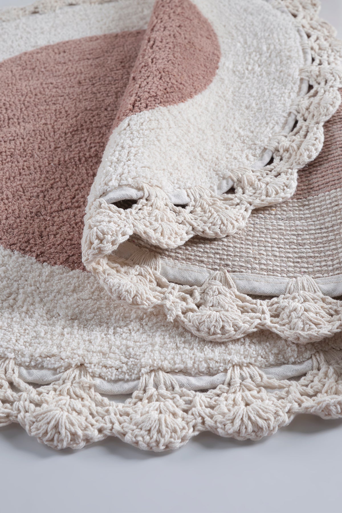 Irya-Bianca 2’li Takım Banyo Paspası %100 Pamuk 40x60 + 60x90 Krem-Banyo Paspası-4-Milagron.com