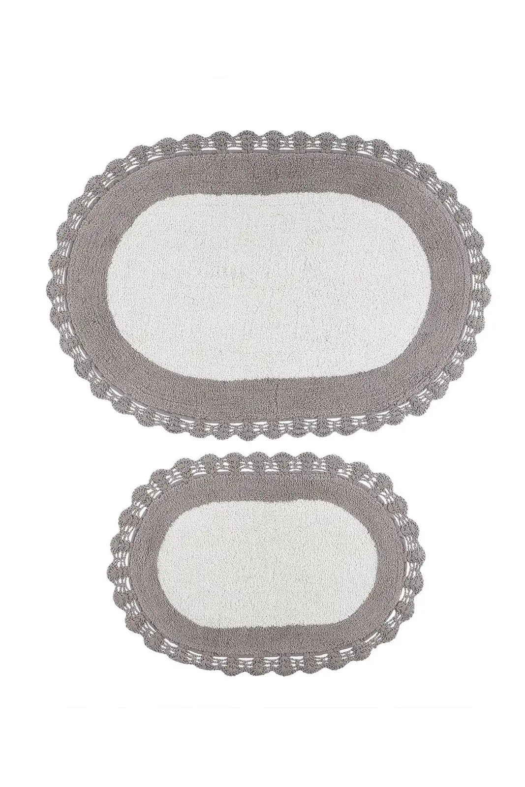 Bianca 2’Li Takım Banyo Paspası %100 Pamuk 40X60 + 60X90 Açık Gri