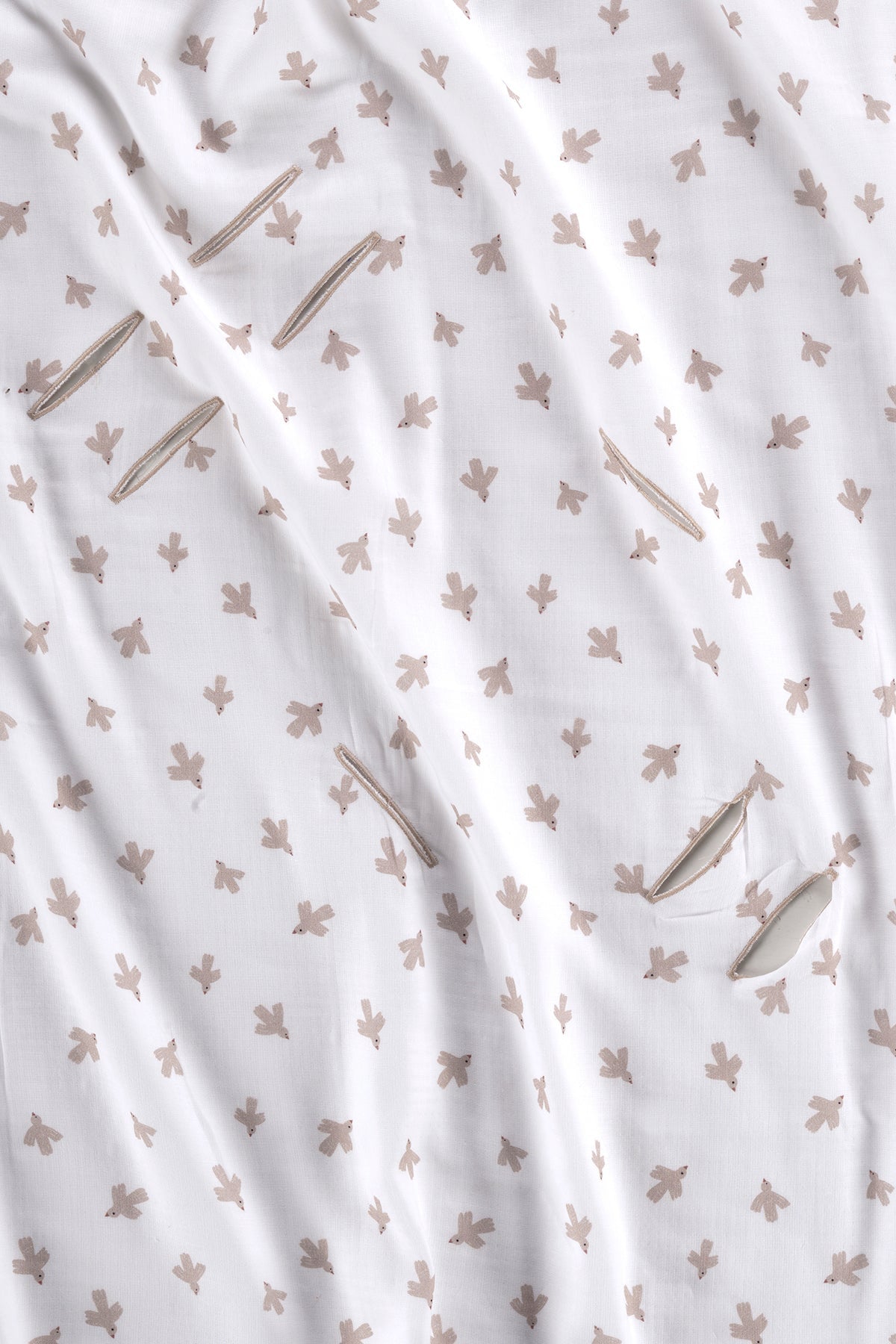 Irya-Birdie Organik Pamuk Müslin 2 Katlı Puset örtüsü Beyaz 85x85-Bebek Battaniyesi-5-Milagron.com